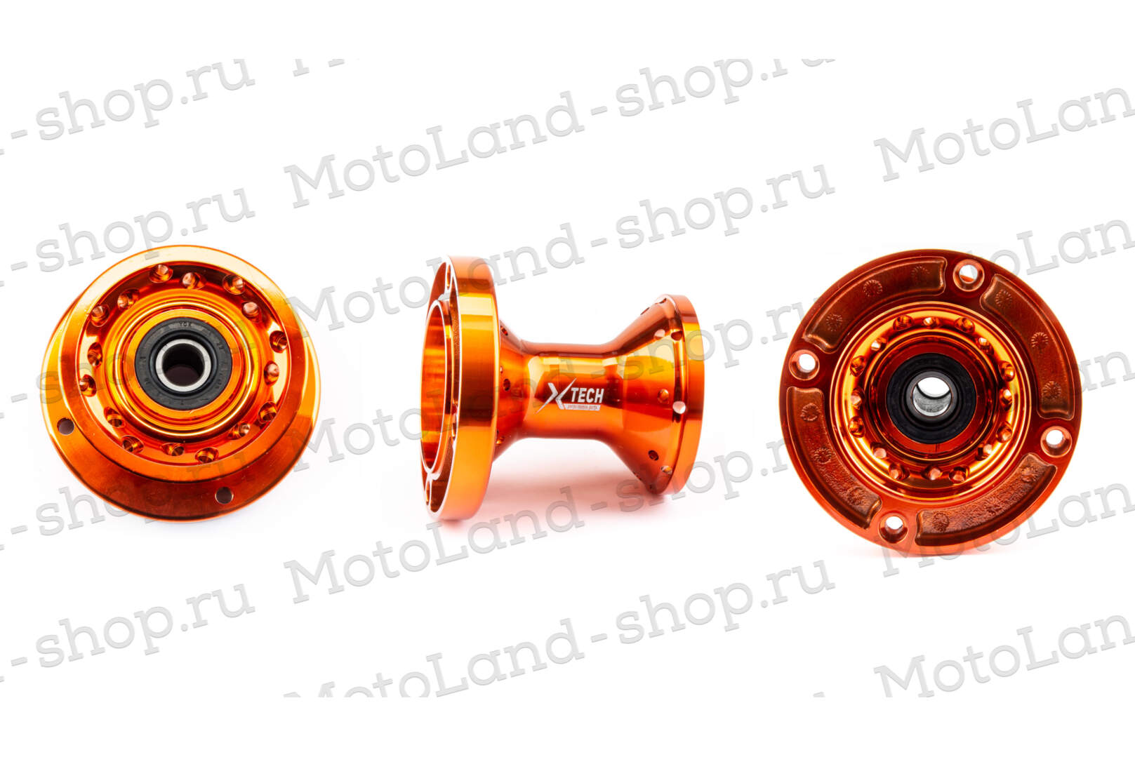 Ступица передняя CNC (R12"/14"/17" d=15mm) оранжевая 100x76x4 M6.9