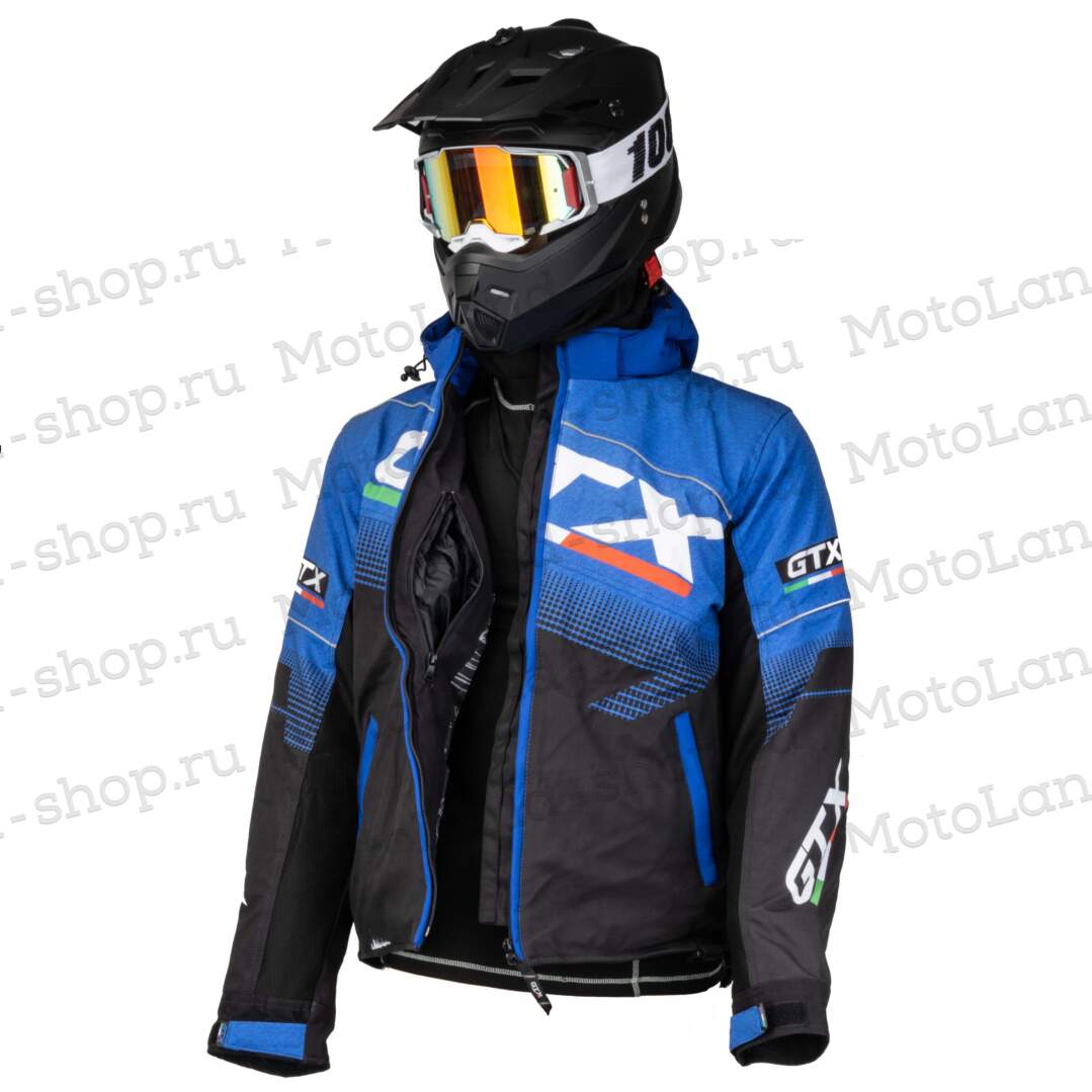 Куртка для снегохода GTX №1 black-blue (текстиль) (M)