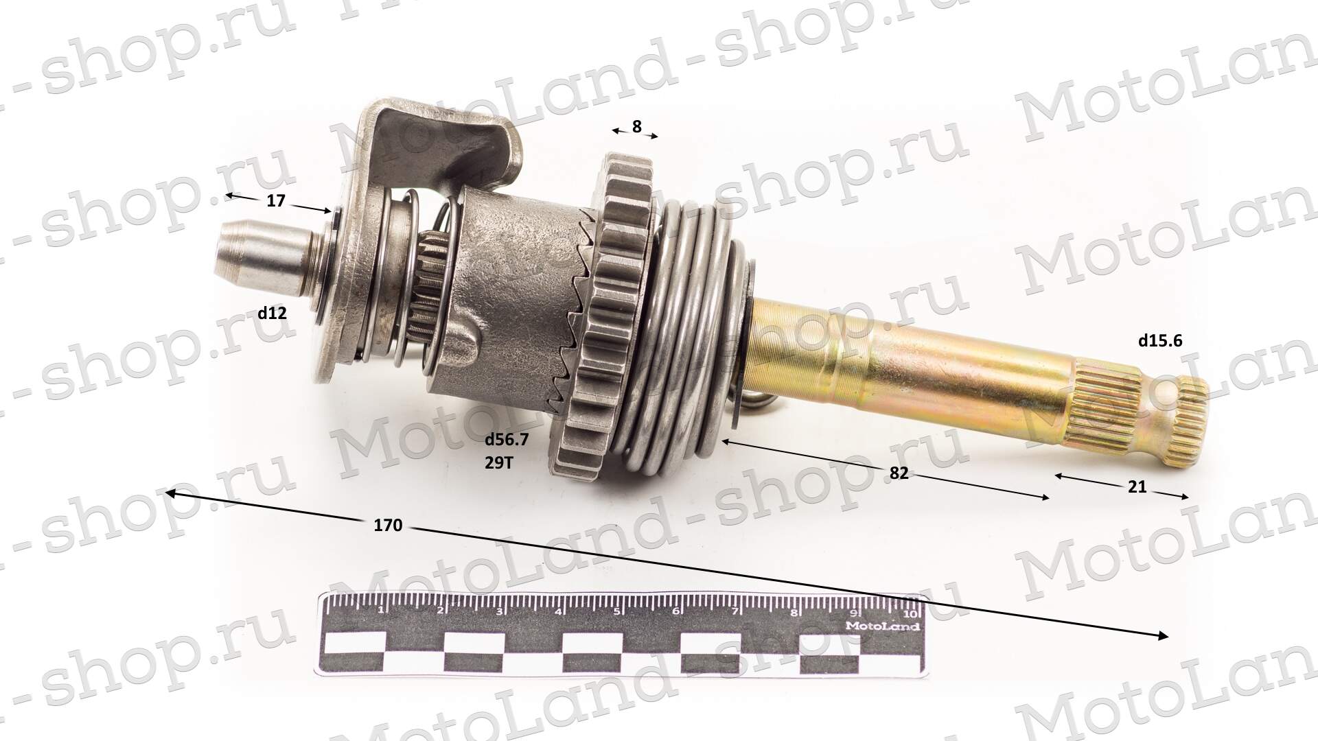 Вал кикстартера в сборе 164FML,170FMM (CGN200/CBB300/CBN200)