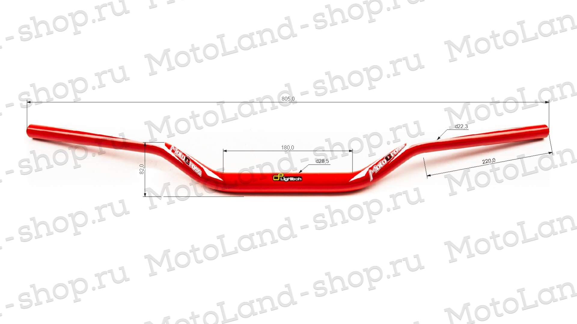 Руль 28мм №6 алюминевый красный