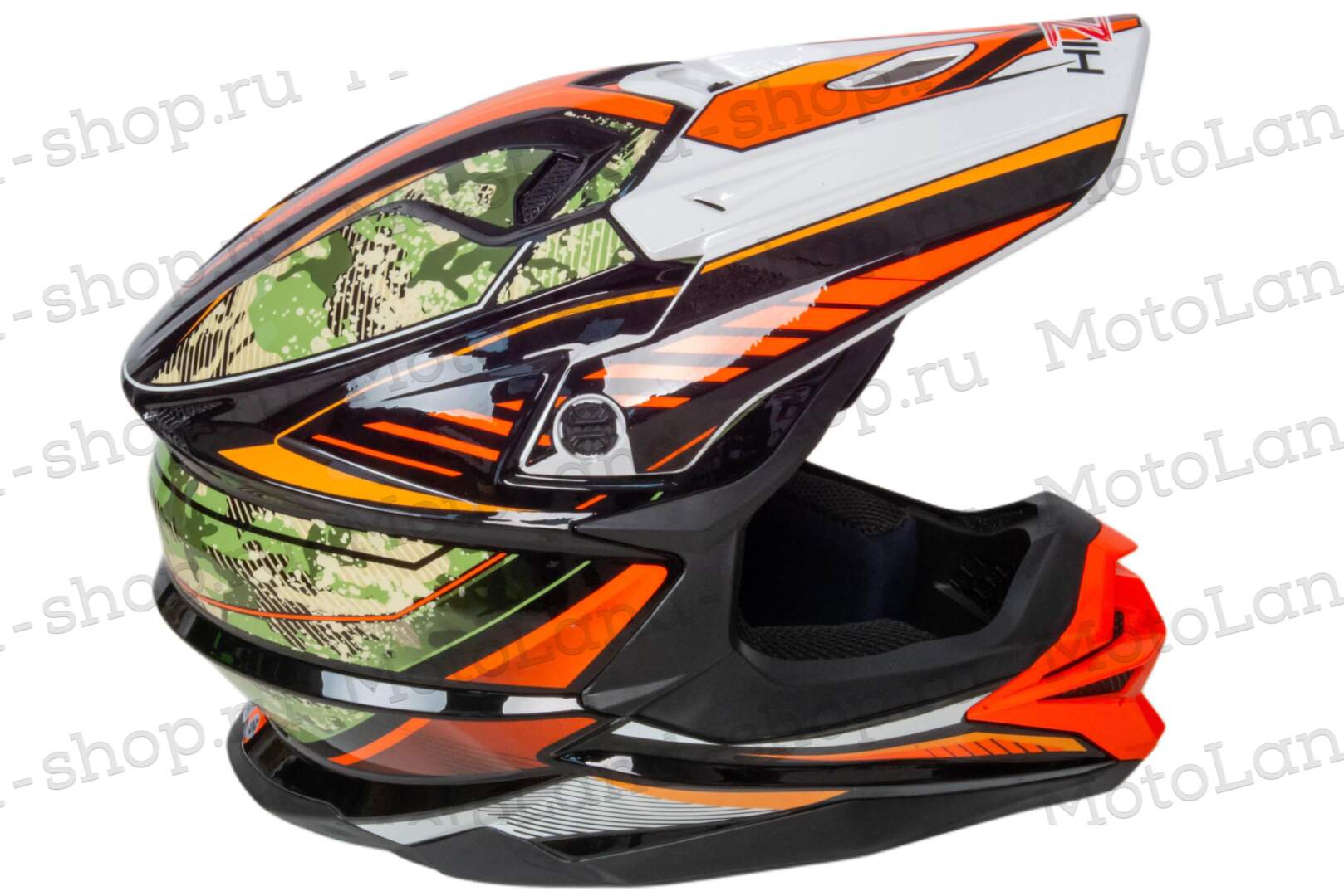 Шлем мото кроссовый HIZER J6803 №6 (M) BLACK/BLUE/GREEN