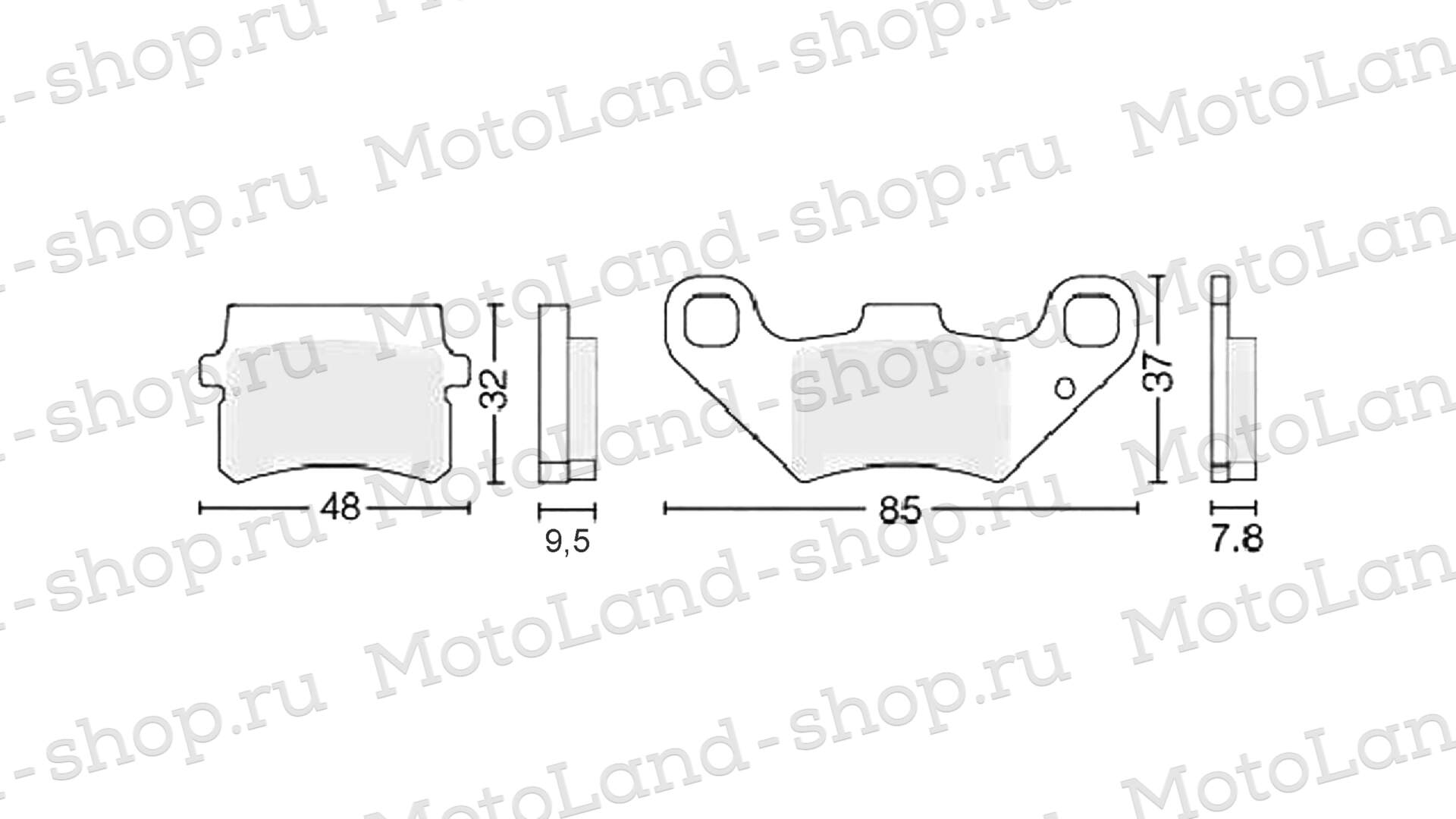 Колодки тормозные дисковые задние (компл.=2шт.) ATV WILD / ALL ROAD