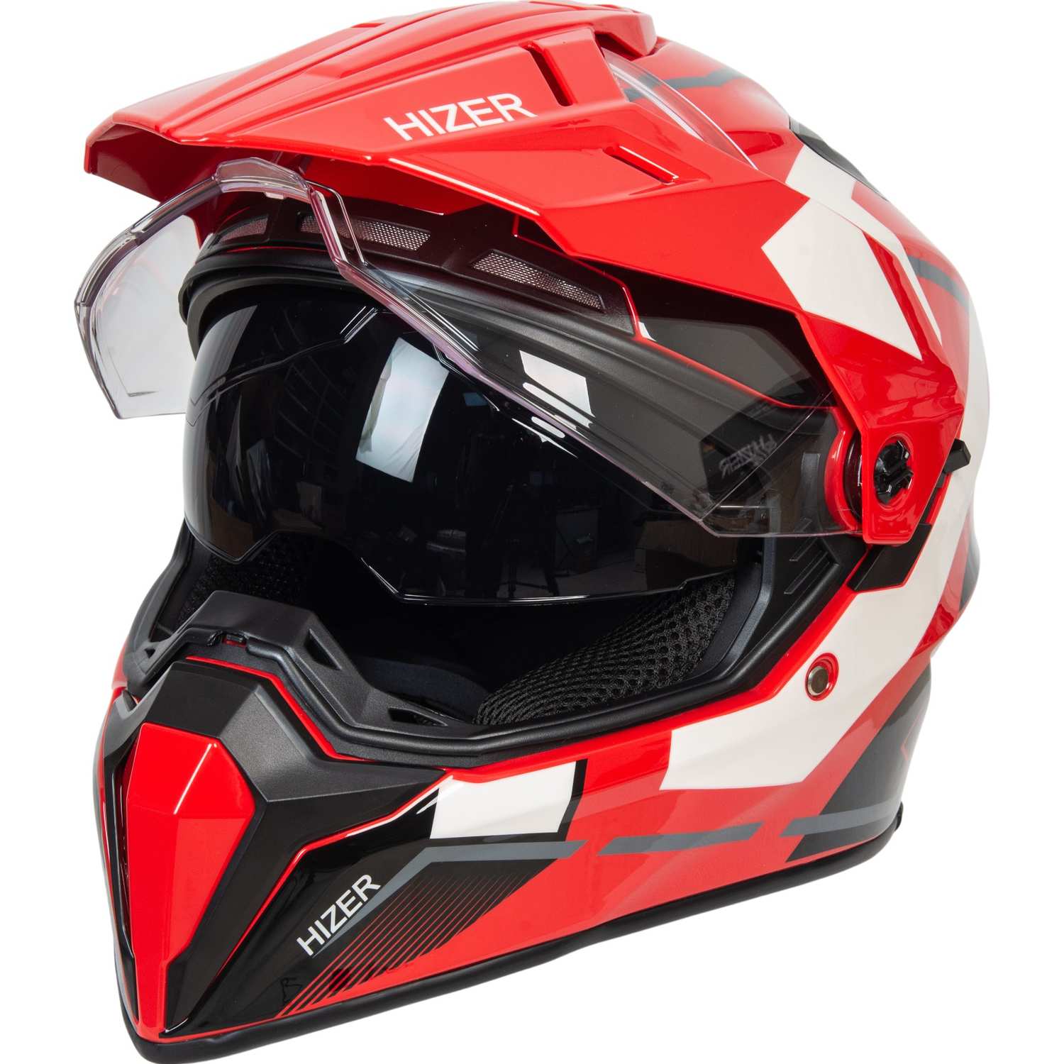 Шлем мото мотард HIZER J6808 №2 (XXL) red (2 визора)