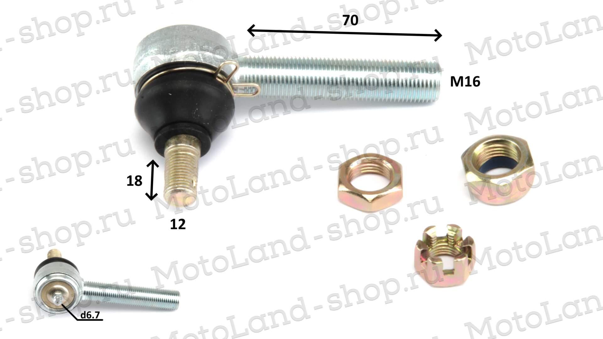Шаровая переднего рычага верхняя ATV WILD TRACK (М17х74 мм, М12х17 мм)