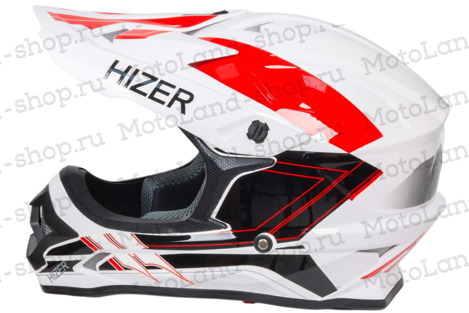Шлем мото кроссовый HIZER J6805 №2 (S) white/red