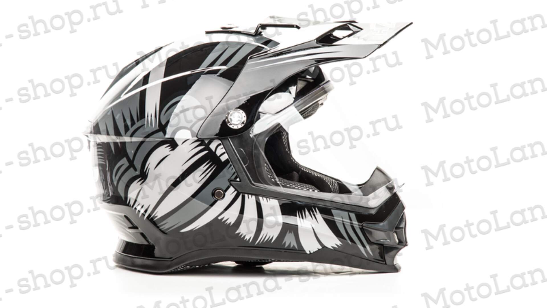 Шлем мото мотард HIZER B6196-1 №3 (S) black