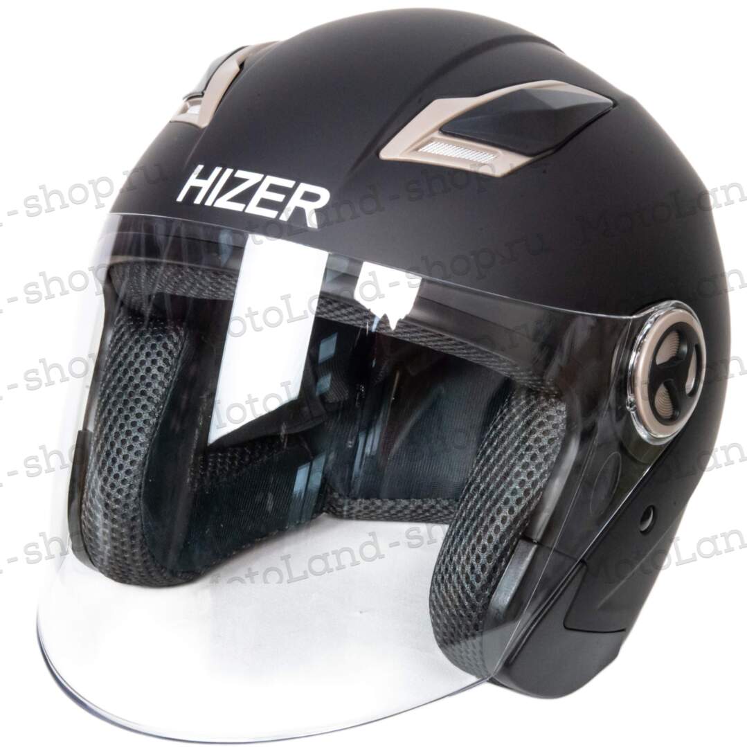 Шлем мото открытый HIZER 226 (L) matte-black