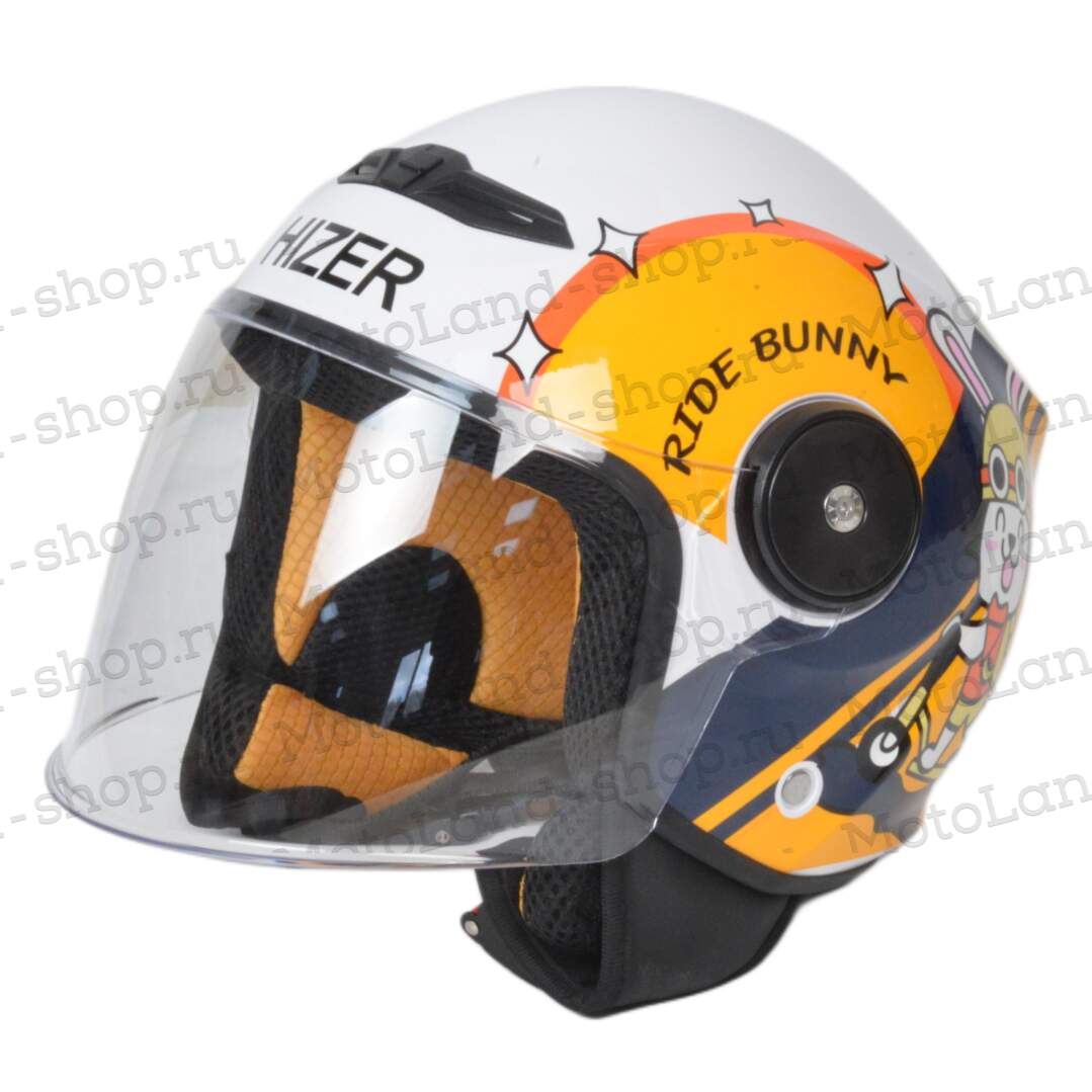 Шлем мото открытый HIZER J511 №1 yellow/black (M) детский