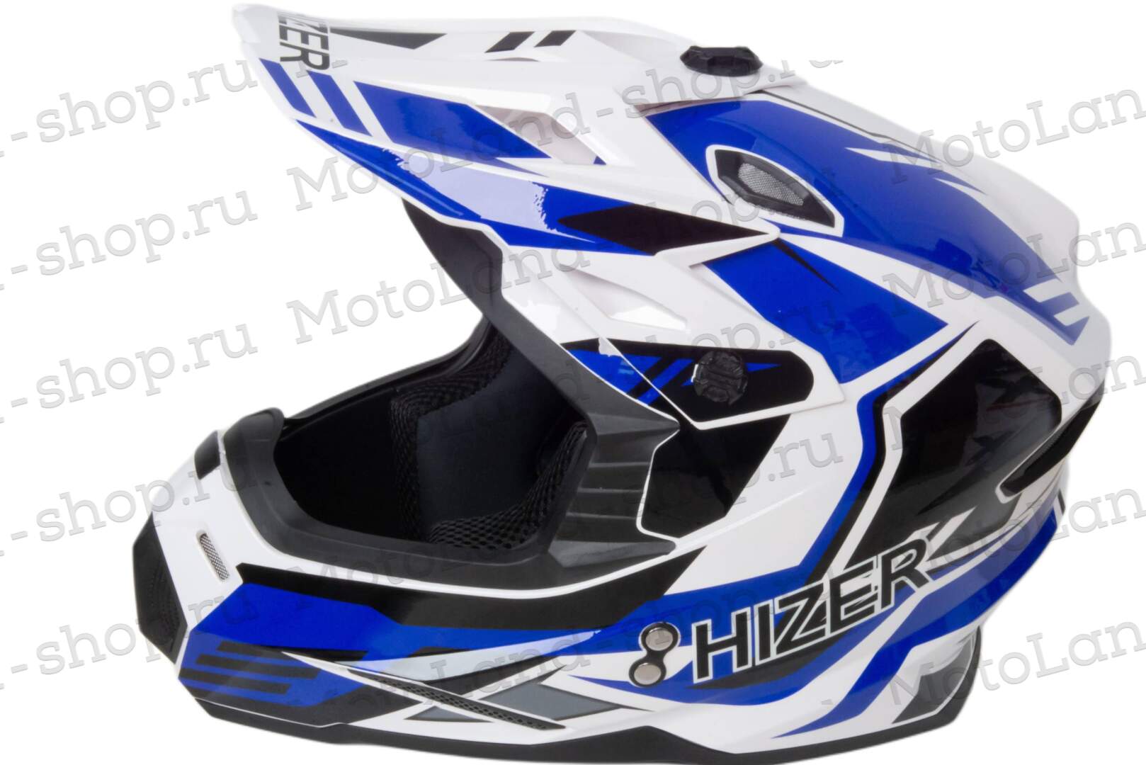 Шлем мото кроссовый HIZER J6801 №6 (XL) white/blue