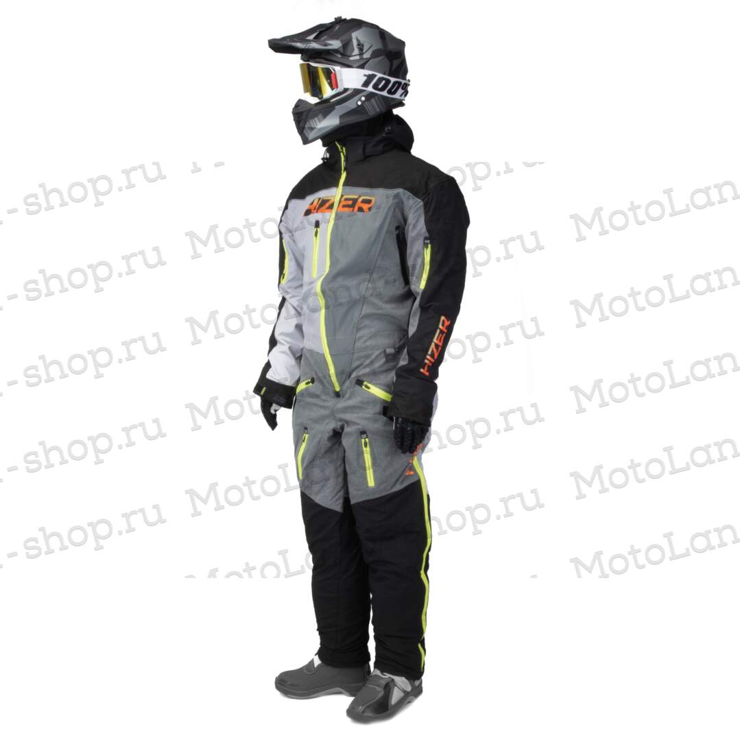 Комбинезон для снегохода HIZER №3 black-gray (текстиль) (S)