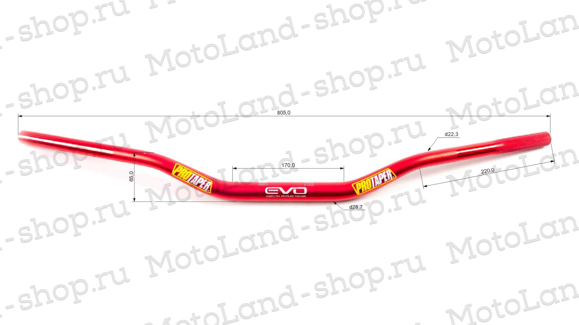 Руль 28мм №5 EVO красный