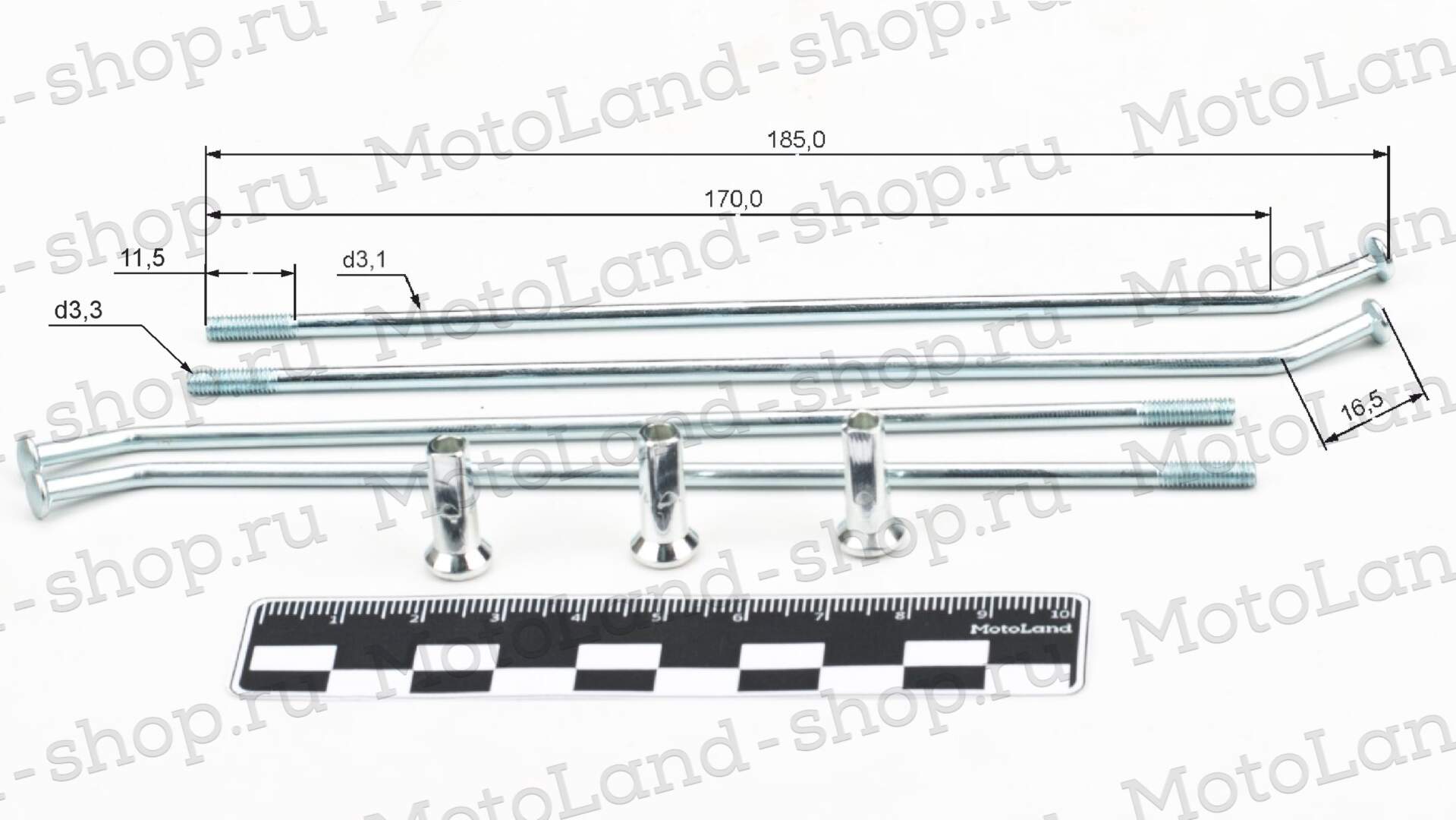 Спицы + ниппель Кросс 17" XR125/TTR125 (185 мм, компл=32шт)