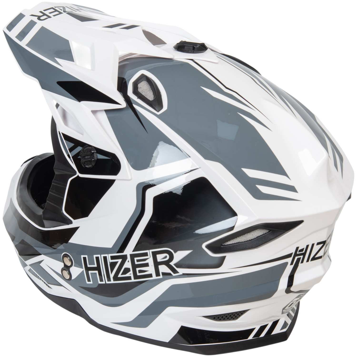 Шлем мото кроссовый HIZER J6801 №4 (XL) white/gray