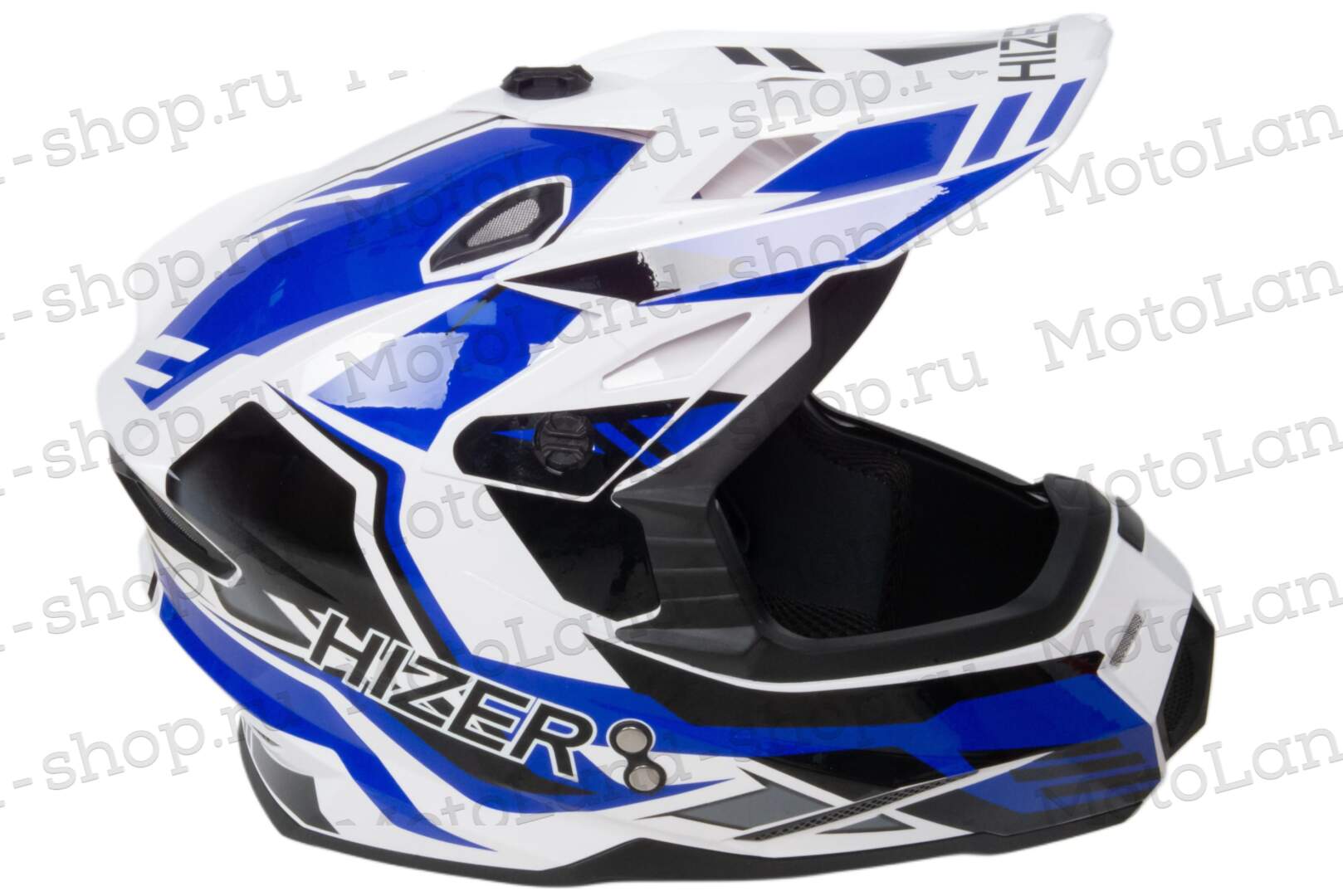 Шлем мото кроссовый HIZER J6801 №6 (S) white/blue