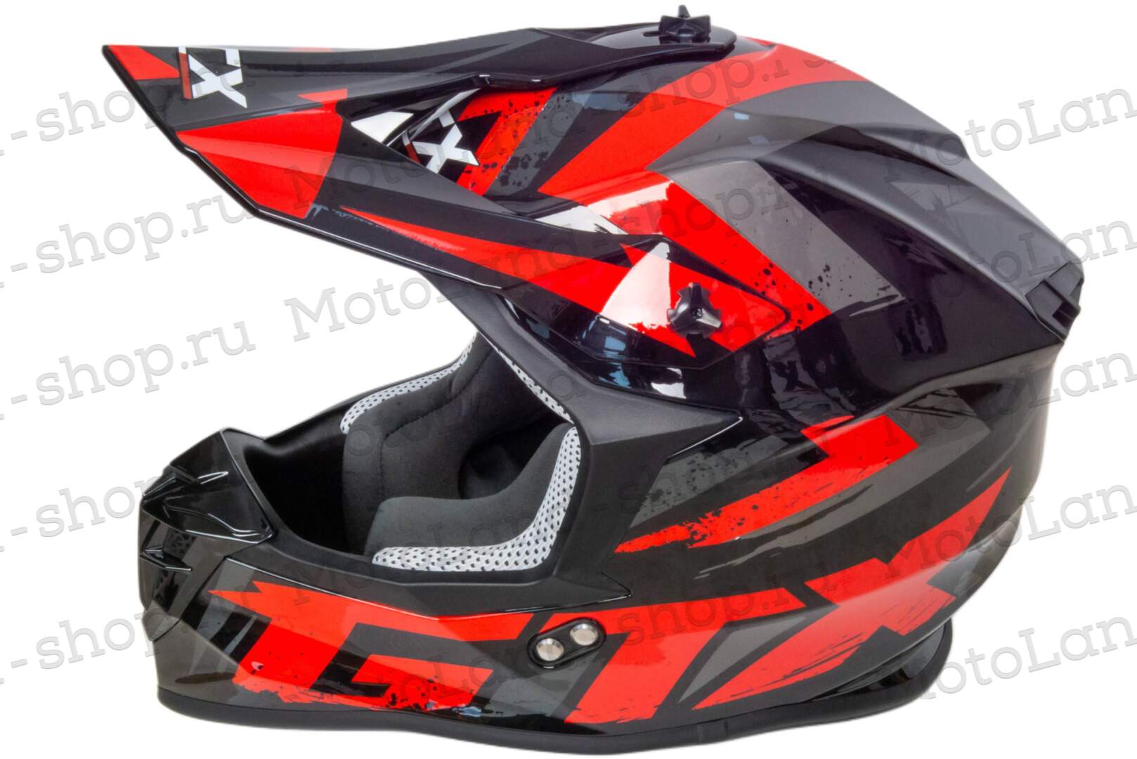 Шлем мото кроссовый GTX 633 №10 (L) BLACK/RED GREY