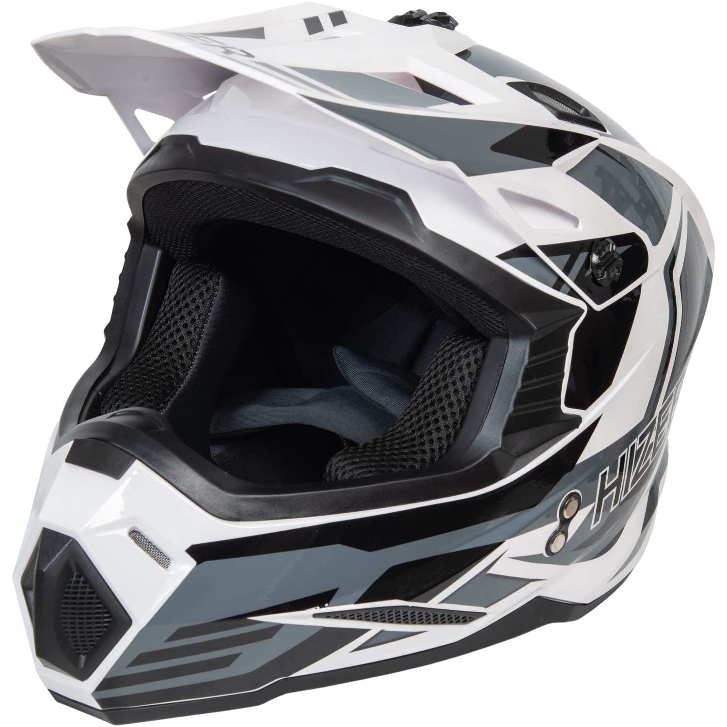 Шлем мото кроссовый HIZER J6801 №4 (S) white/gray