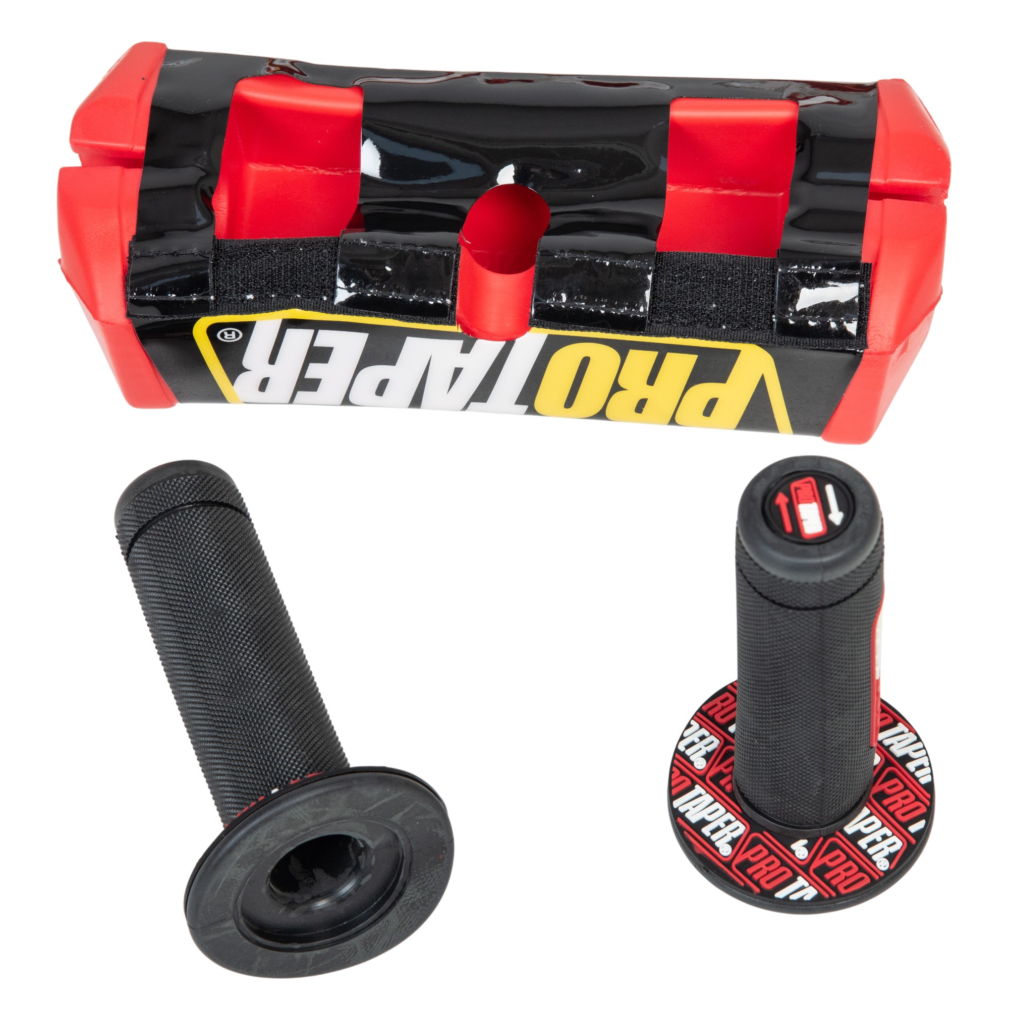 Руль 28мм c защитой + грипсы + крепление красный