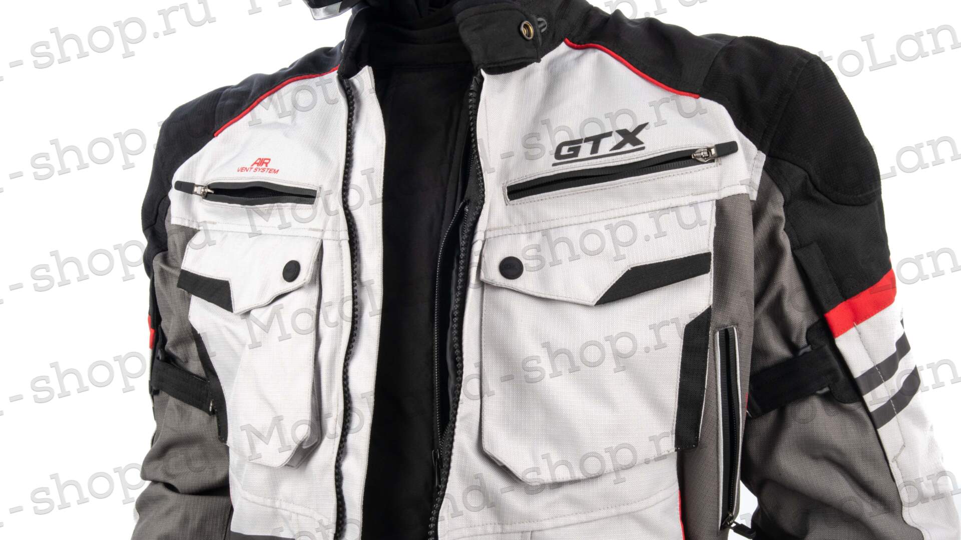 Куртка мотоциклетная (текстиль) GTX EJ-2404 LIGHT GREY (M)