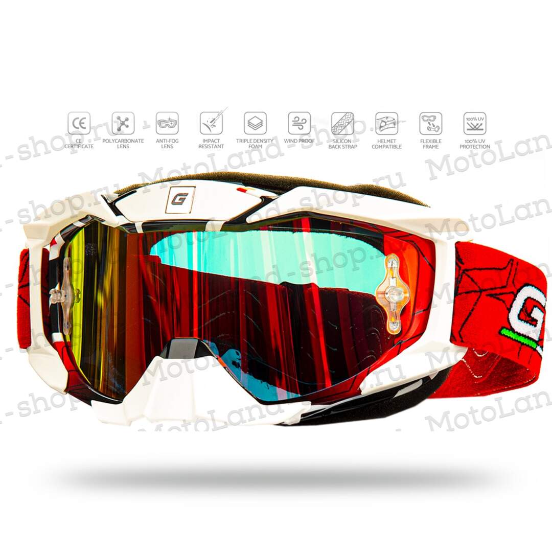 Очки Мотокросс GTX 5015 белые