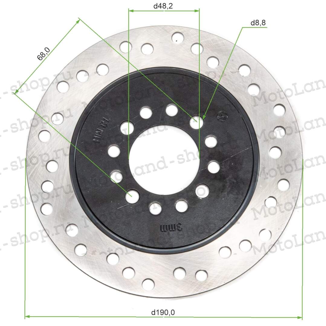 Диск тормозной задний (190x3.5x4) ATV FOX