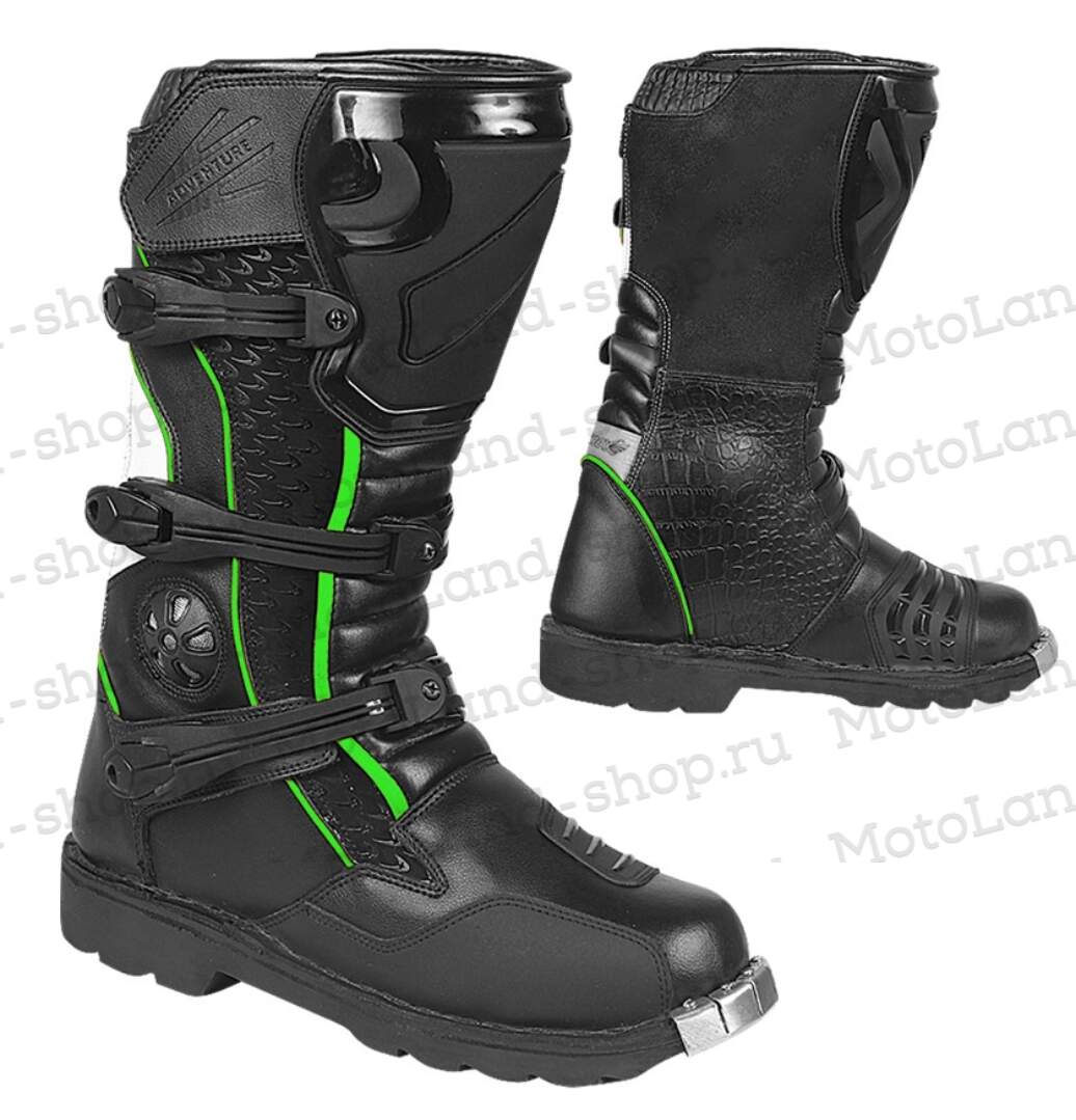 Мотоботы HIZER AT-6090 black / neon green (р. 46)
