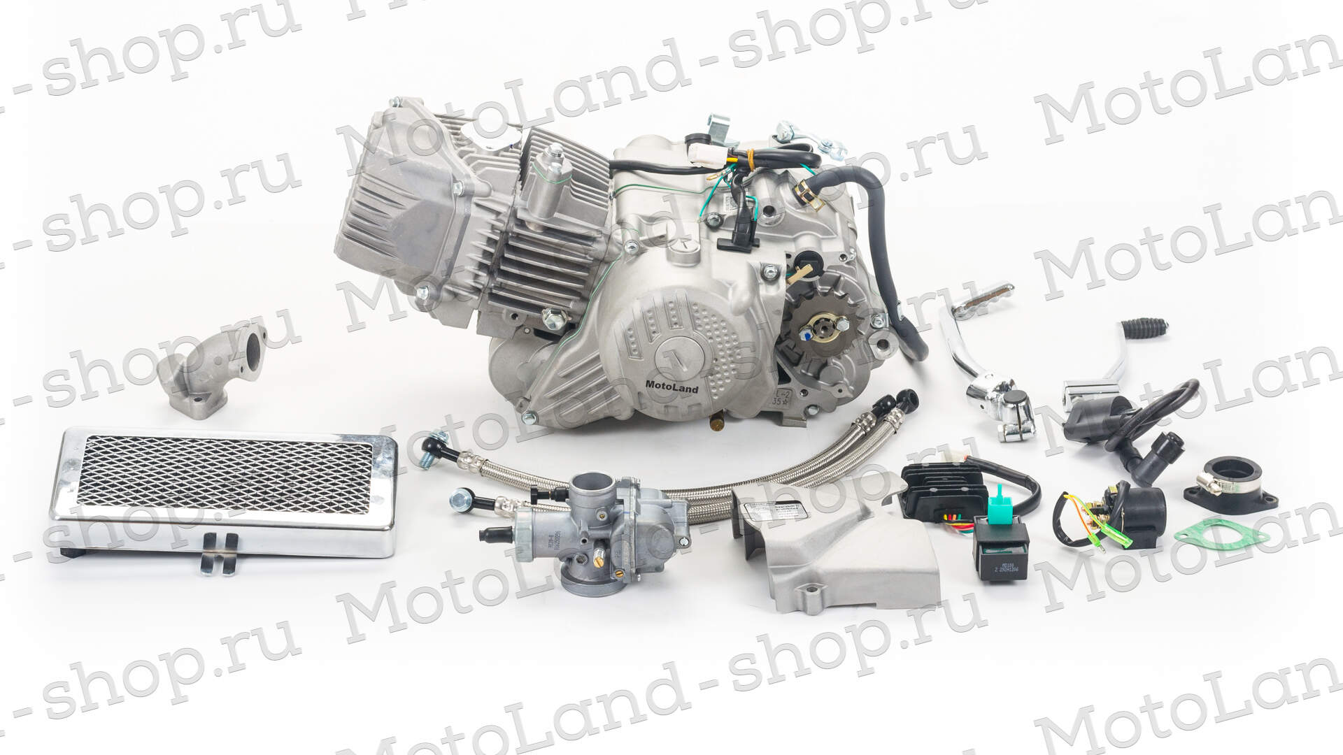 Двигатель 190см3 162FML-2 W190 (62x62)+радиатор ZONGSHEN для питбайков