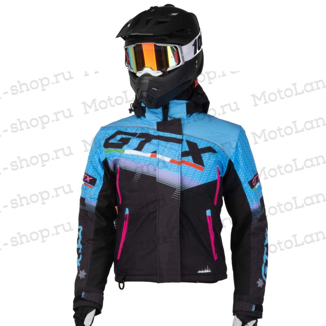 Куртка для снегохода (женская) GTX №3 black-blue (текстиль) (S)