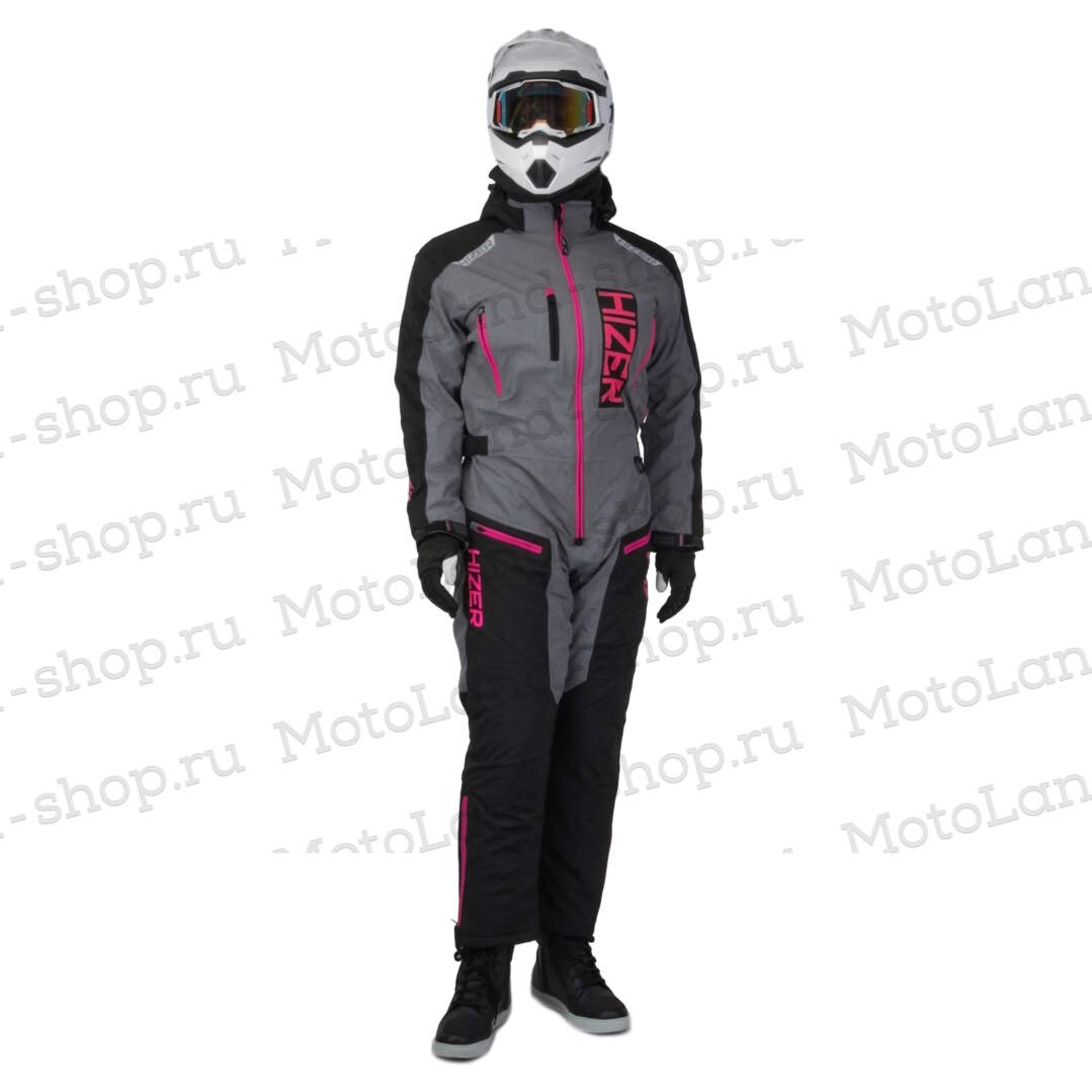 Комбинезон для снегохода (женский) HIZER №4 black-gray (текстиль) (M)