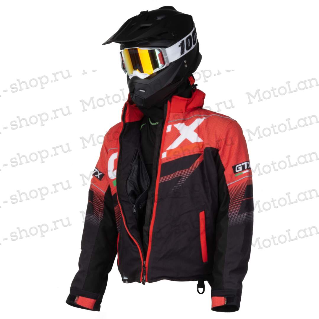 Куртка для снегохода GTX №2 black-red (текстиль) (XXL)