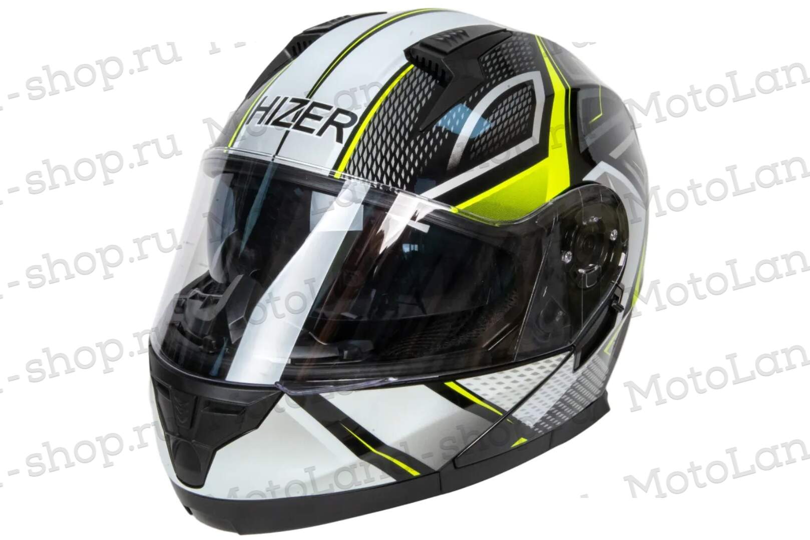 Шлем мото интеграл HIZER B5162 №3 (S)  black/lemon