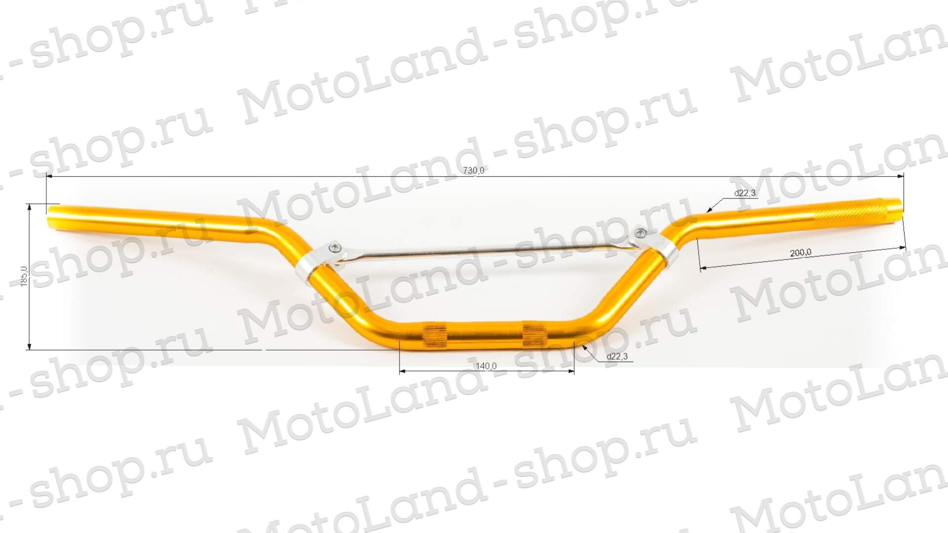 Руль 22мм №3 с перекладиной золото