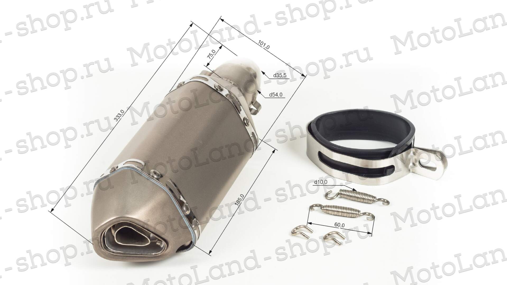 Глушитель AKRAPOVIC  №9 (L=180) шестигранный титан