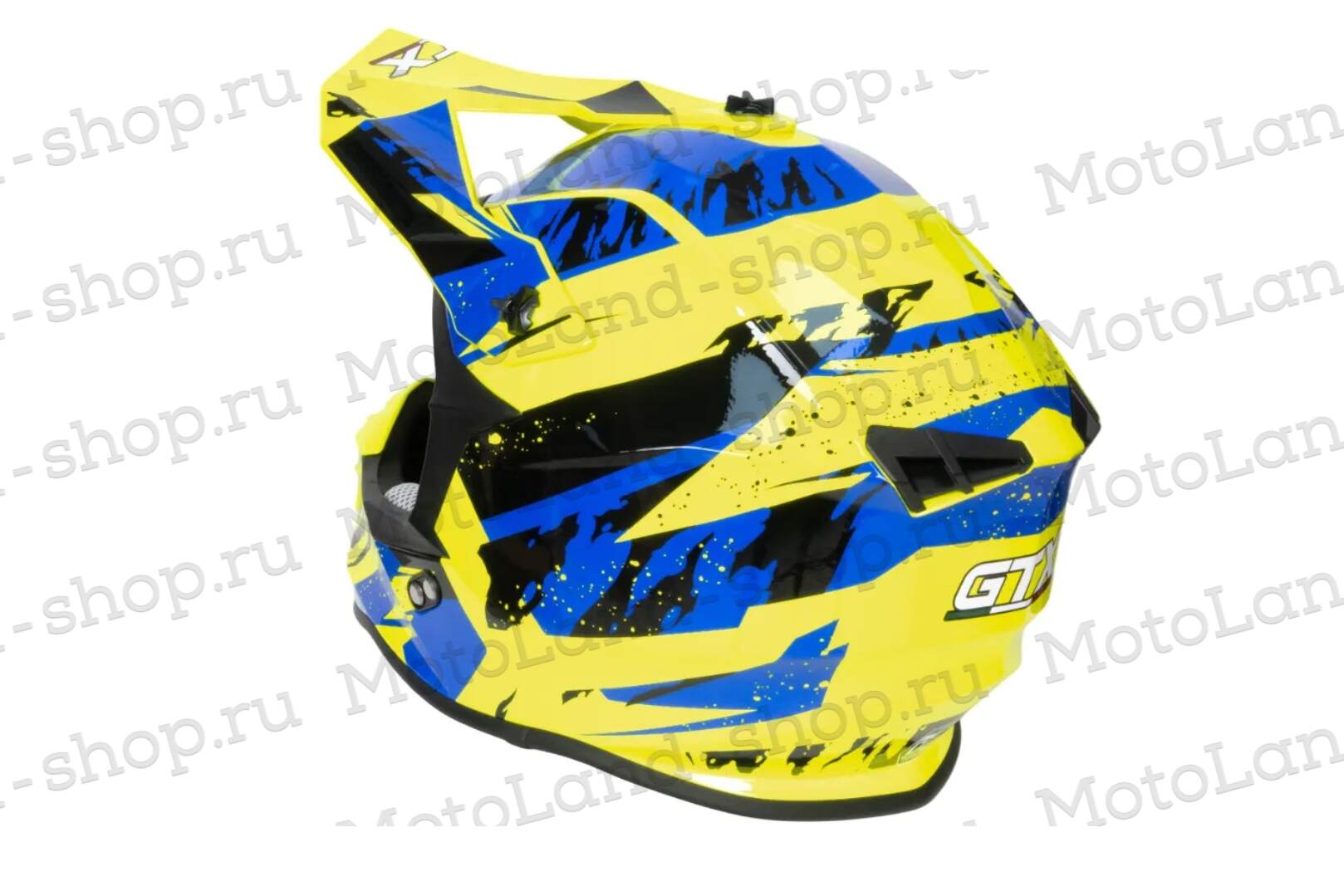 Шлем мото кроссовый GTX 633 №1 (L)  FLUO YELLOW/BLUE BLACK