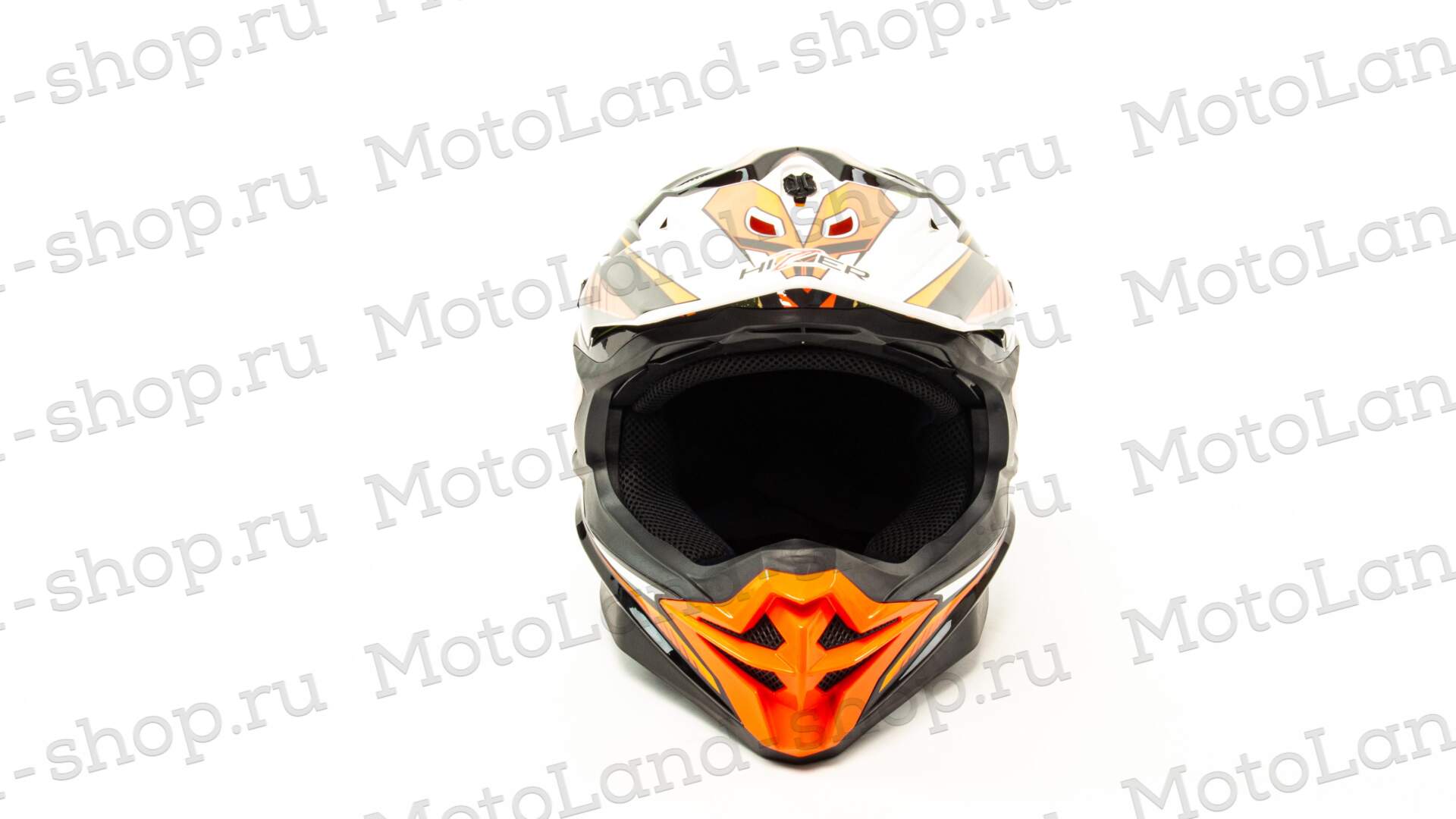 Шлем мото кроссовый HIZER J6803 №5 (M) BLACK/GREEN/ORANGE