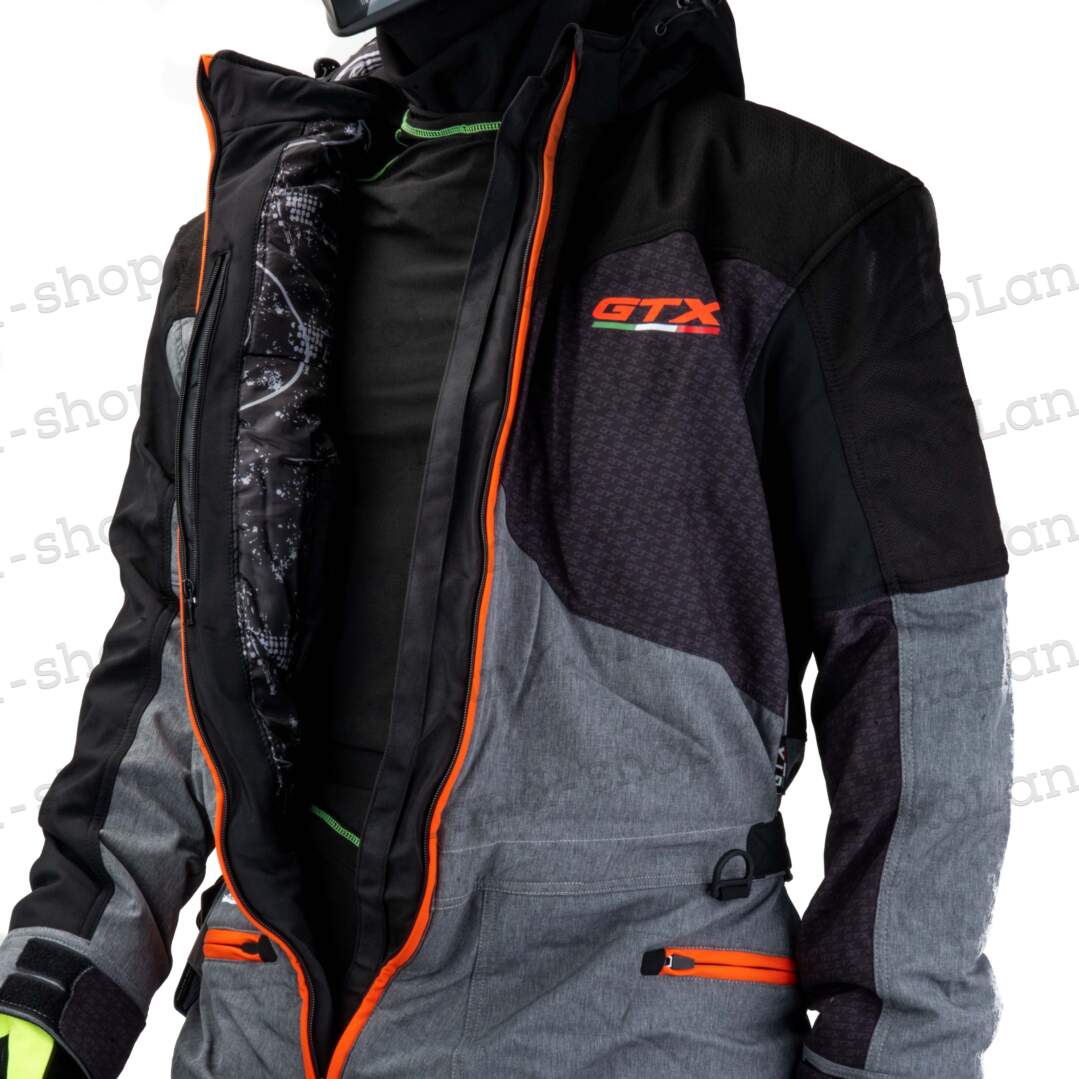 Комбинезон для снегохода GTX №3 black-orange (текстиль) (XXL)