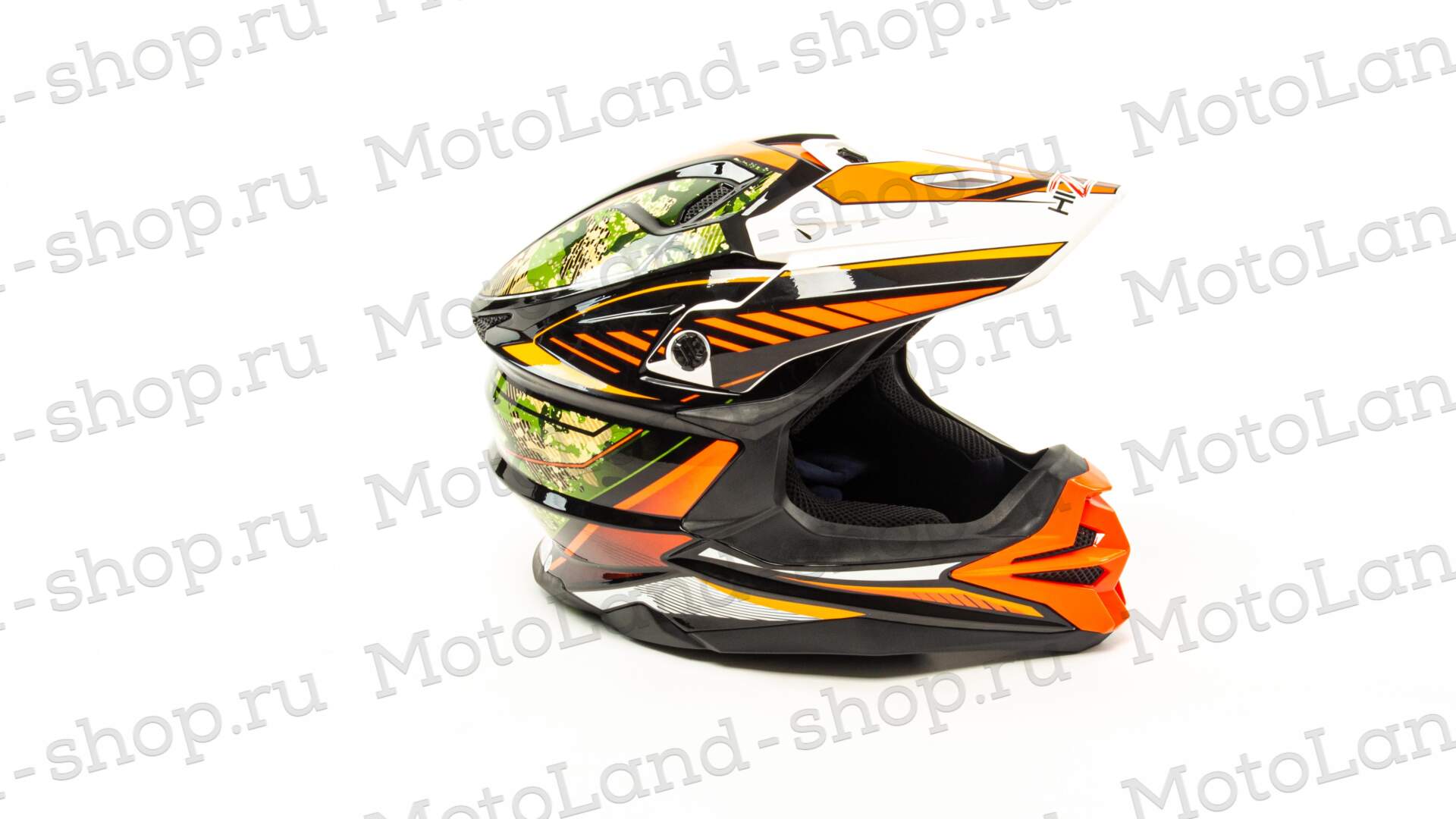 Шлем мото кроссовый HIZER J6803 №5 (M) BLACK/GREEN/ORANGE