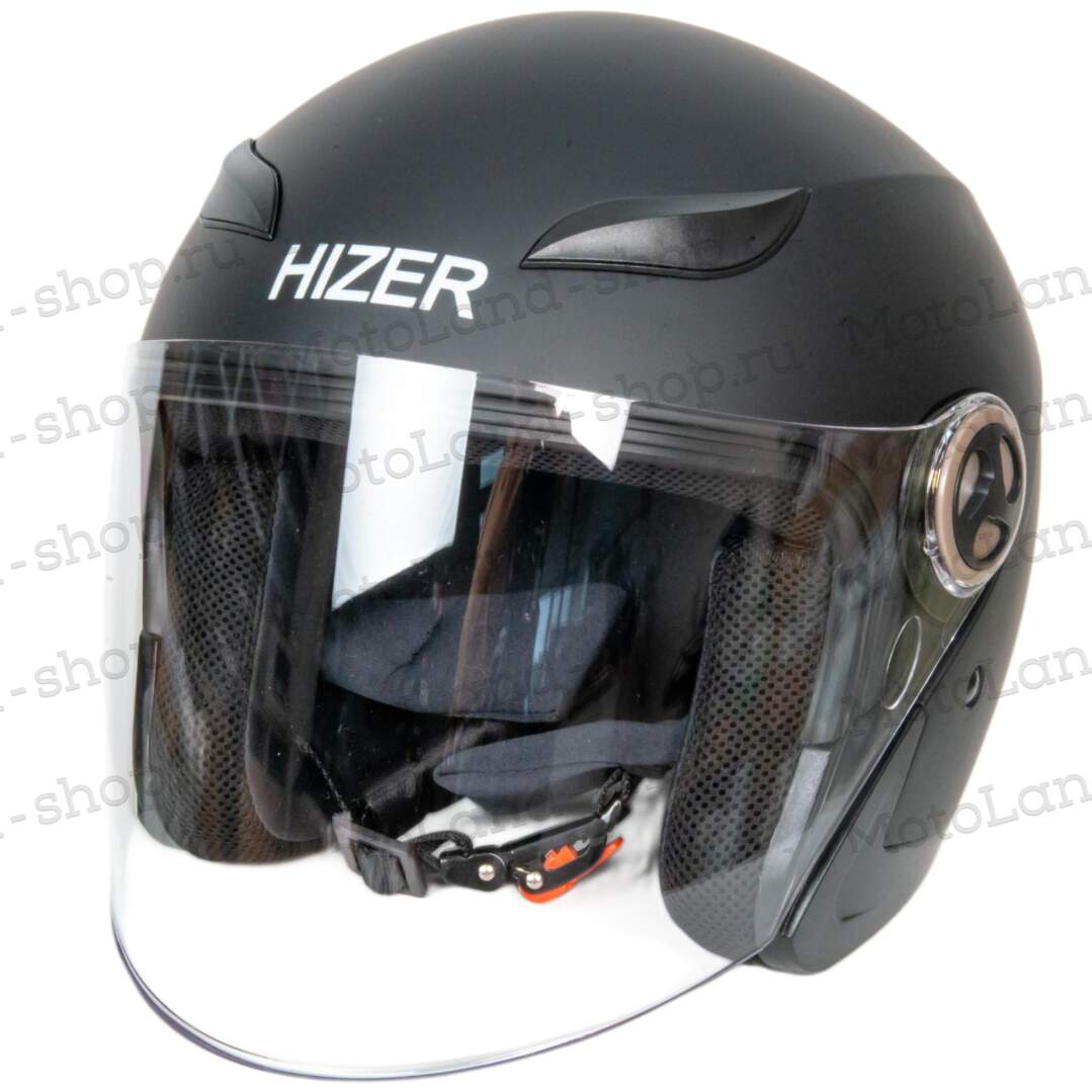 Шлем мото открытый HIZER 219 №2 (M) matte-black