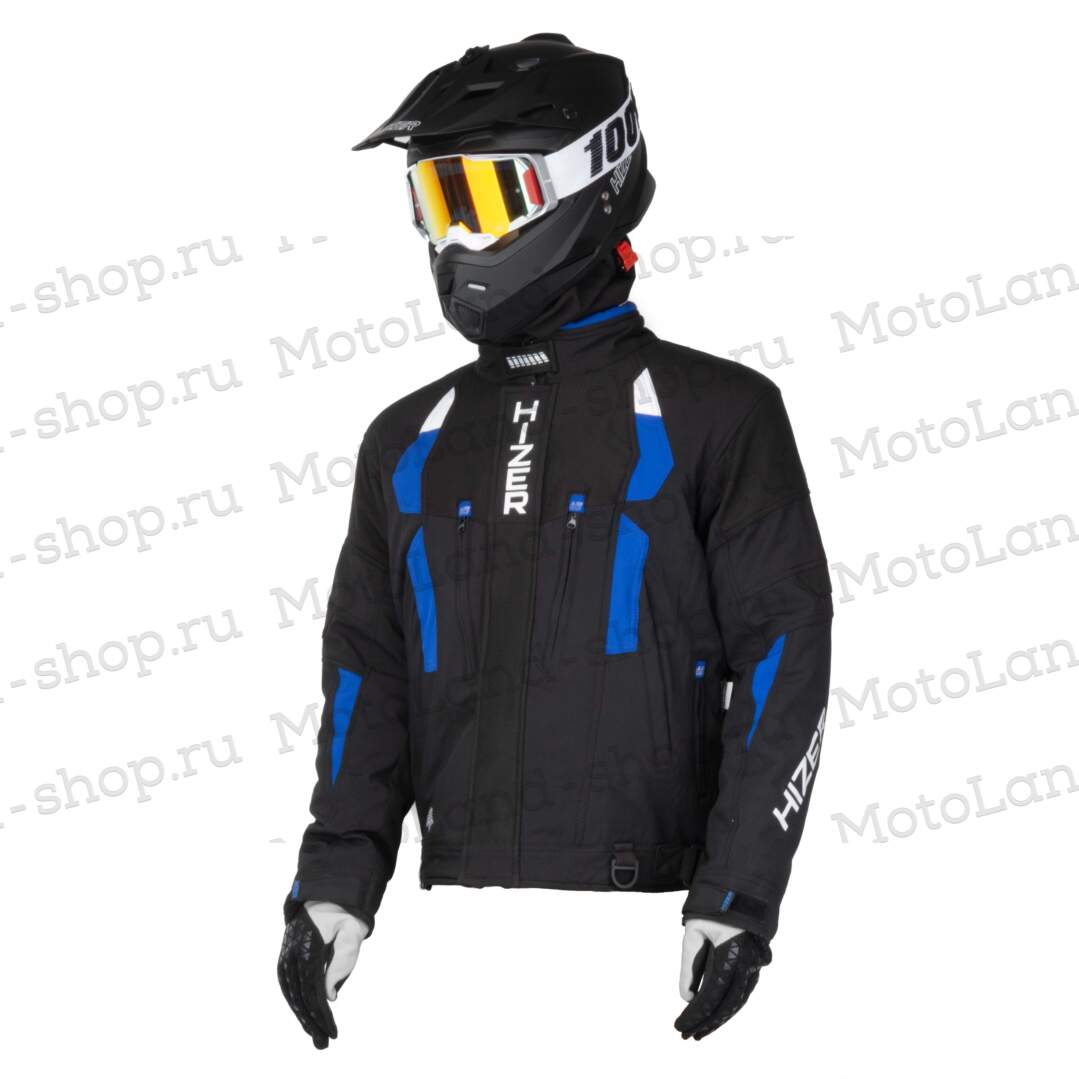 Куртка для снегохода HIZER №2 black-blue (текстиль) (L)