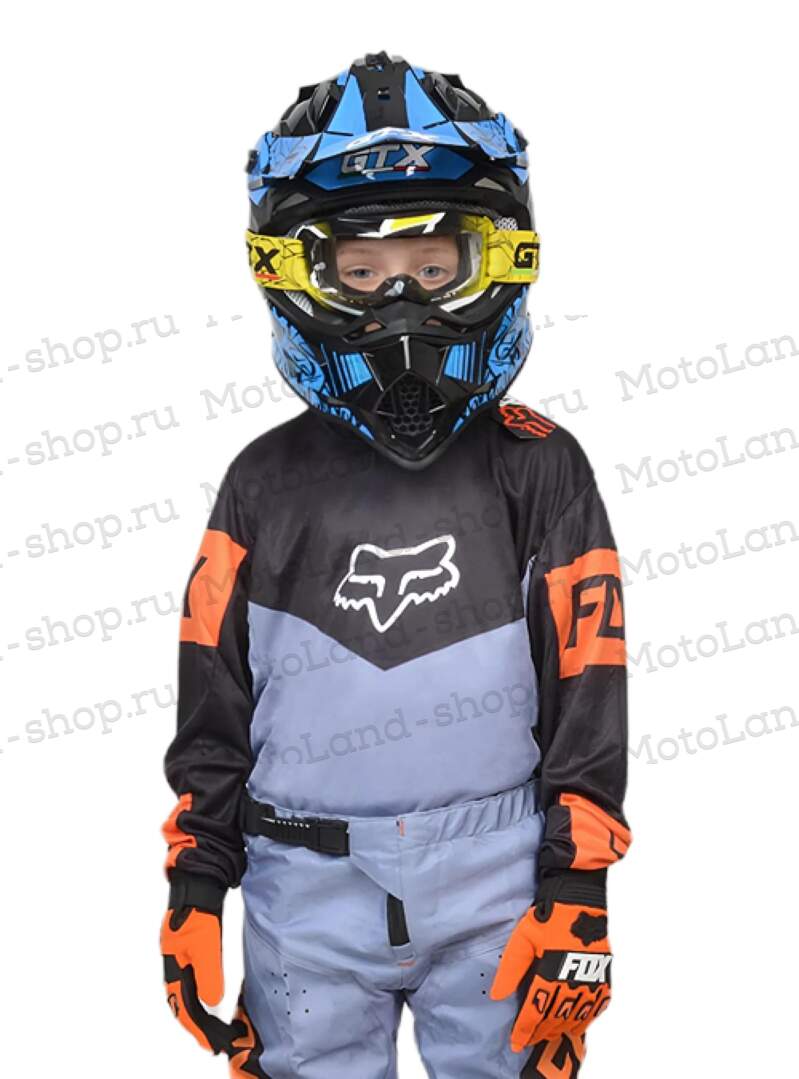 Джерси/футболка для мотокросса (детская) FOX №4 / Grey/Orange (рост 145-155 см)