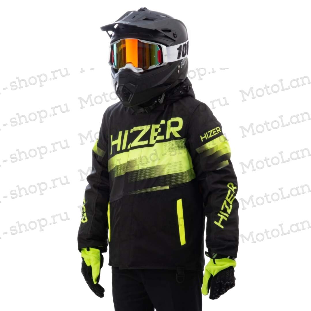 Куртка для снегохода (детская) HIZER №4 black-yellow (текстиль) (10Y)