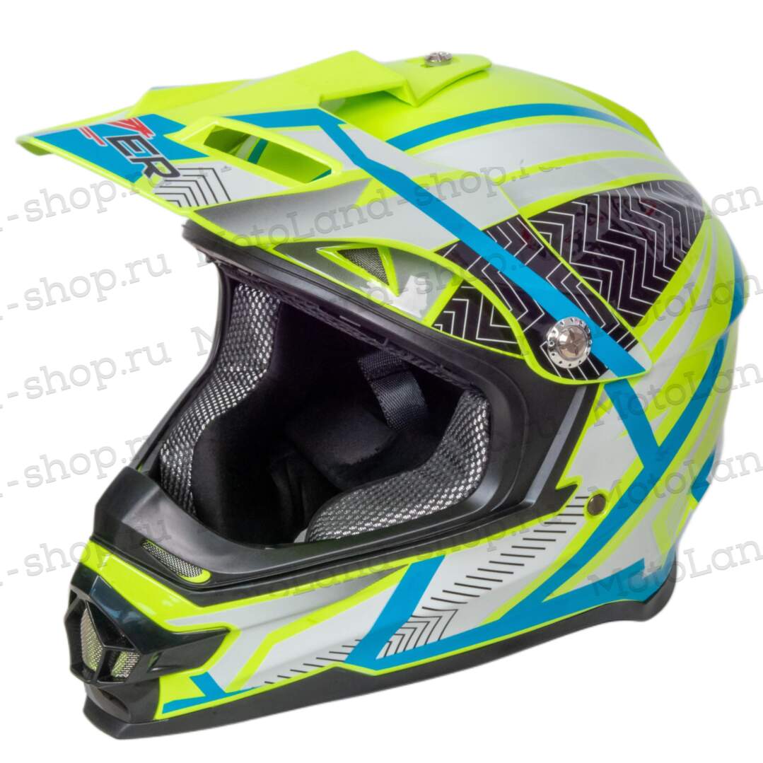 Шлем мото кроссовый HIZER B6196 №1 (XL) yellow