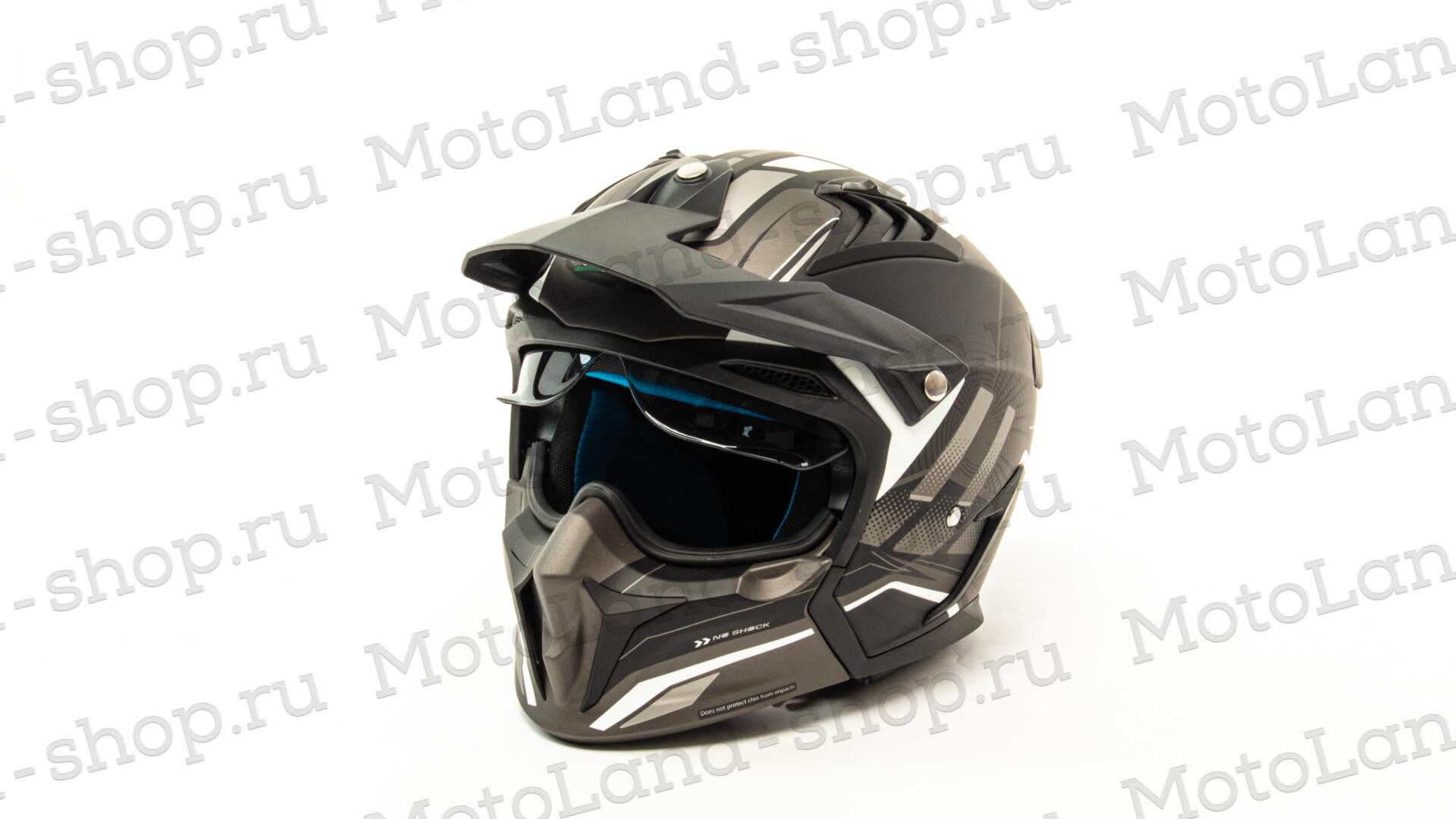 Шлем мото мотард GTX 690 №1 (M) BLACK/BLACK WHITE