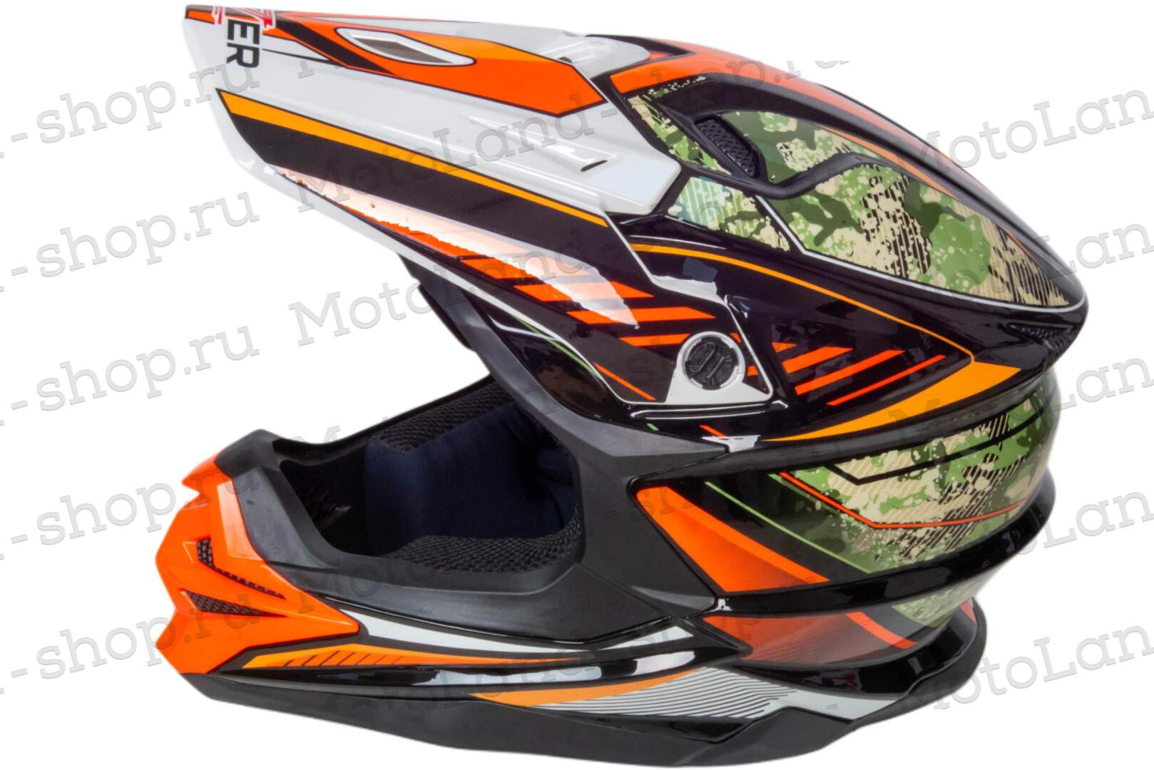 Шлем мото кроссовый HIZER J6803 №6 (S) BLACK/BLUE/GREEN