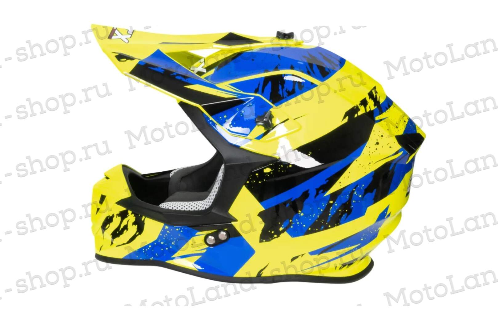 Шлем мото кроссовый GTX 633 №1 (L)  FLUO YELLOW/BLUE BLACK