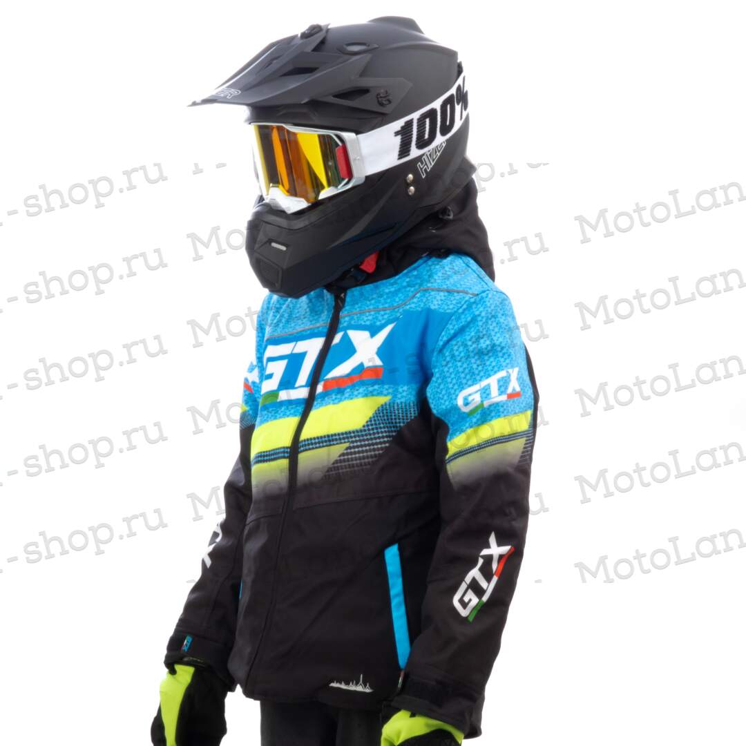 Куртка для снегохода (детская) GTX №4 black-blue (текстиль) (12Y)