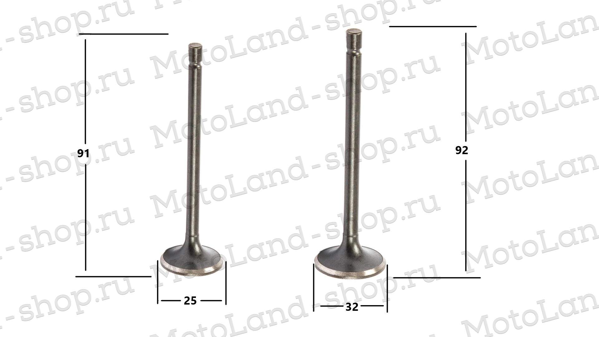 Клапаны ГРМ 161FMJ (CB150D) 169FML (CB200) (компл 2шт) X-TECH