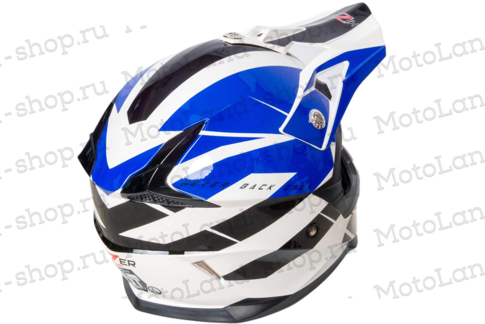 Шлем мото кроссовый HIZER 915 №8 (S) white/blue/black