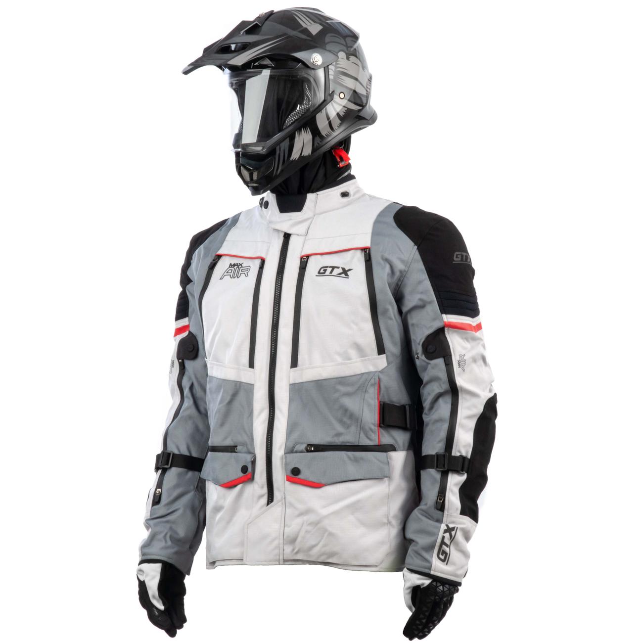 Куртка мотоциклетная (текстиль) GTX EJ-2405 LIGHT GREY (XXL)