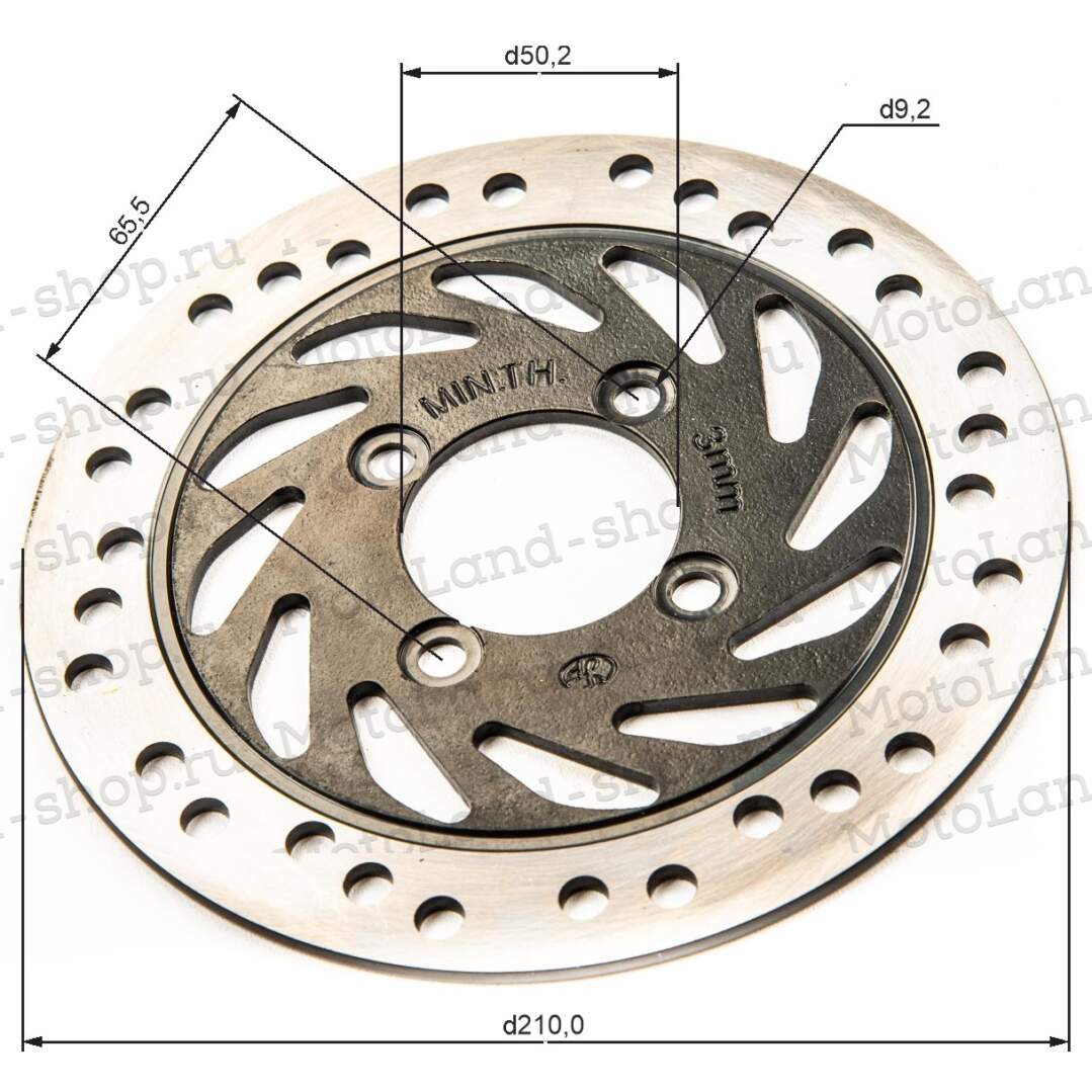 Диск тормозной задний (210 мм) ATV WILD TRACK