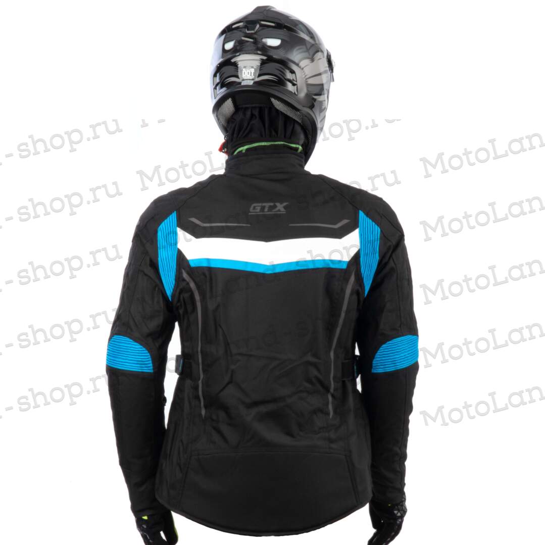 Куртка мотоциклетная (текстиль) женская GTX EJ-2424 BLACK/LIGHT BLUE (XXL)